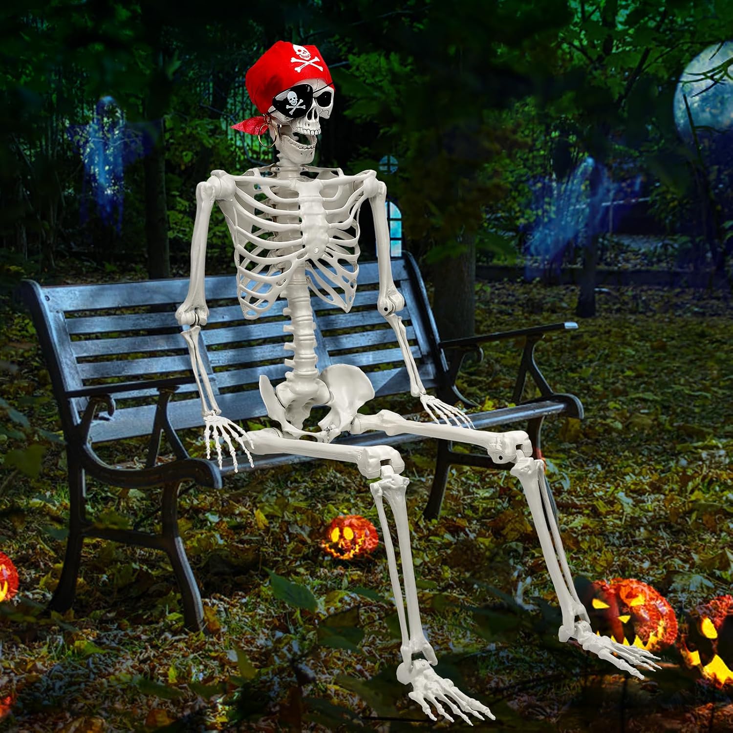 Detalle de MyoGrip SK10 5.5-Foot Posable Halloween Skeleton with Pirate Details