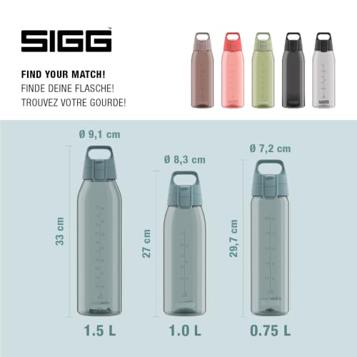 Detalle de Sigg Tritan Trinkflasche Total Color ONE Morning Blue, 1 L – auslaufsicher, spülmaschinenfest & BPA-frei