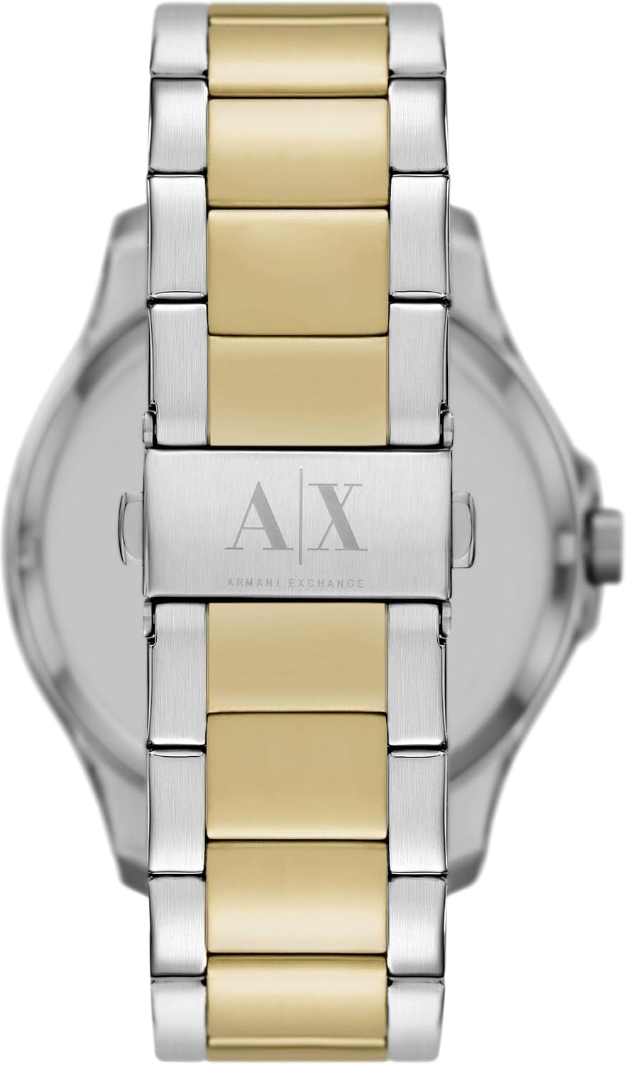 Detalle de Armani Exchange Montre pour Hommes – Mouvement Date à Trois Aiguilles, Ø46 mm, Bracelet acier inoxydable bicolore