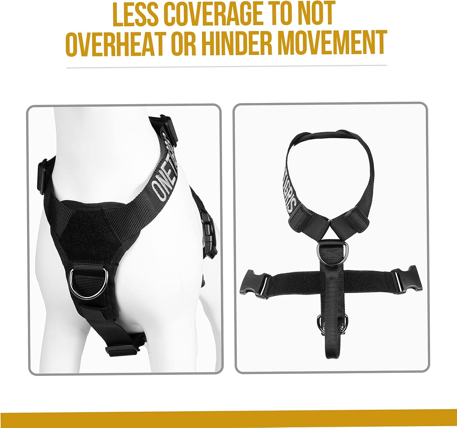 Detalle de OneTigris Harnais anti-traction Goliath K9 – harnais tactique réglable (L) pour chien noir