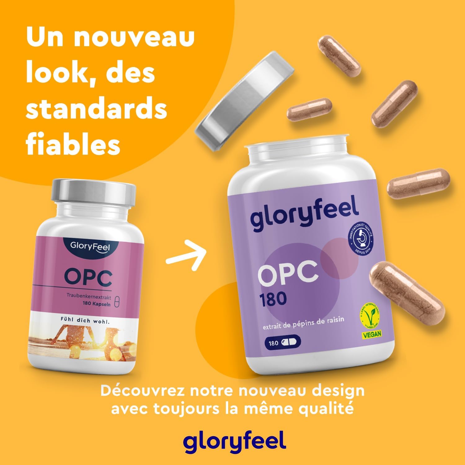 Detalle 2 de OPC 95 % Extrait de pépins de raisin, 180 capsules