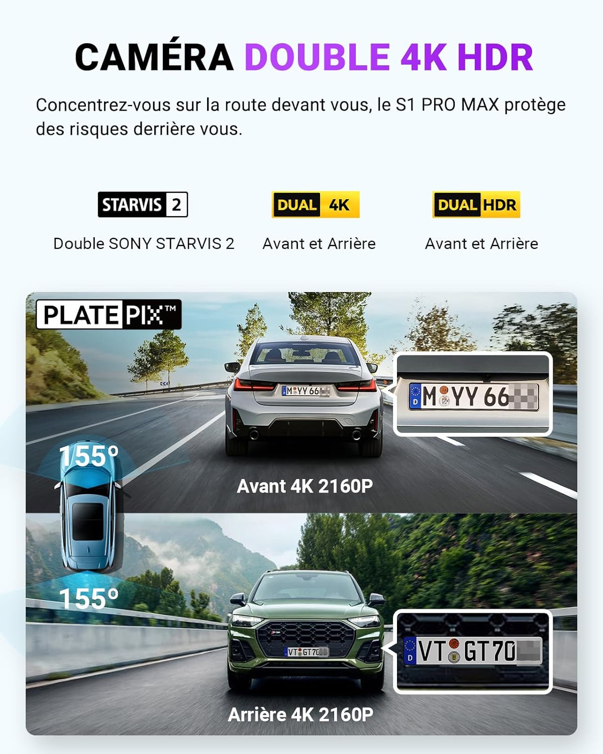 Detalle 2 de VANTRUE S1 Pro Max Dashcam 4K