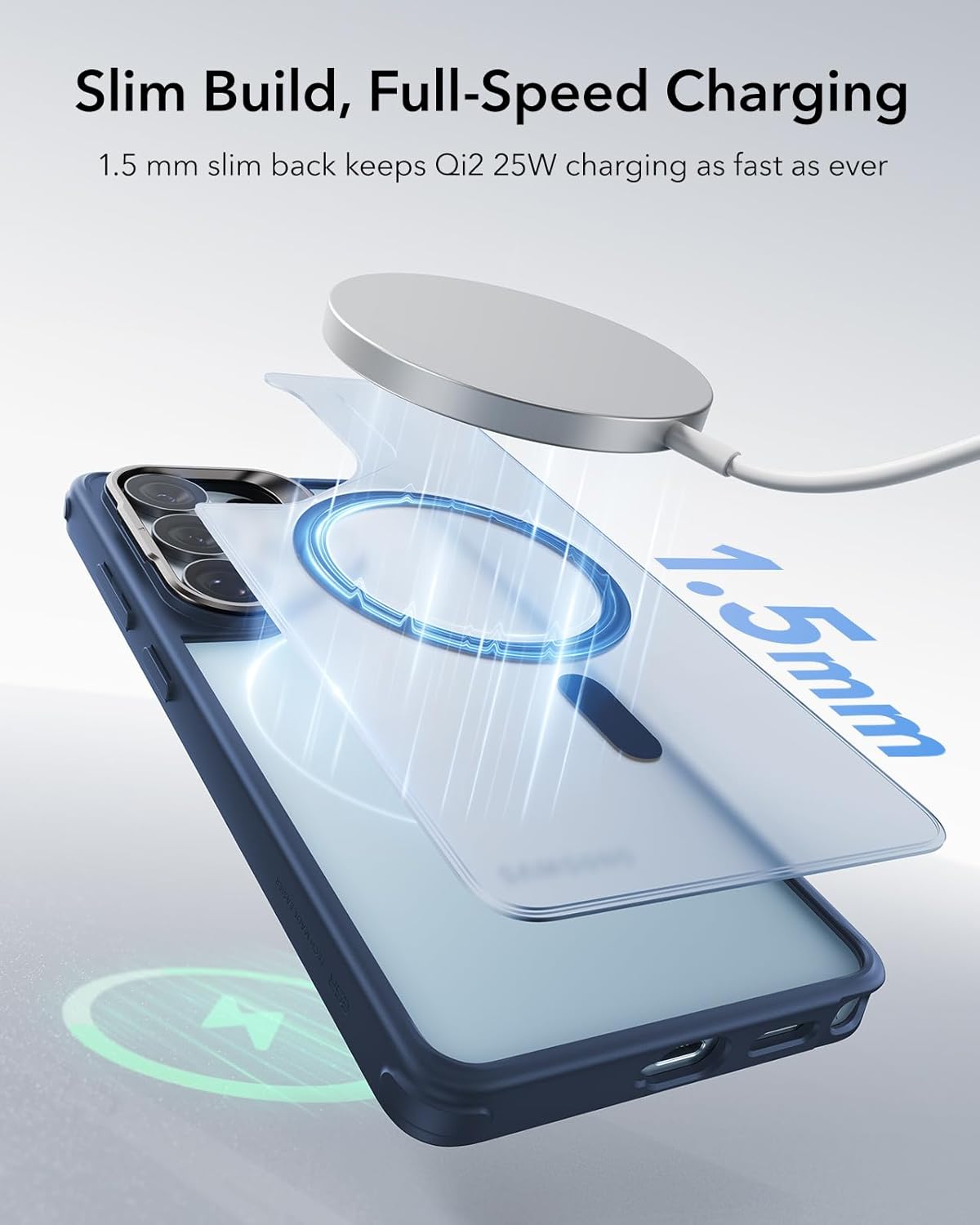 Thumbnail 6 de ESR for Samsung Galaxy S26 Ultra Phone Case with Stash Stand (MagSafe compatible) – Frosted Blue