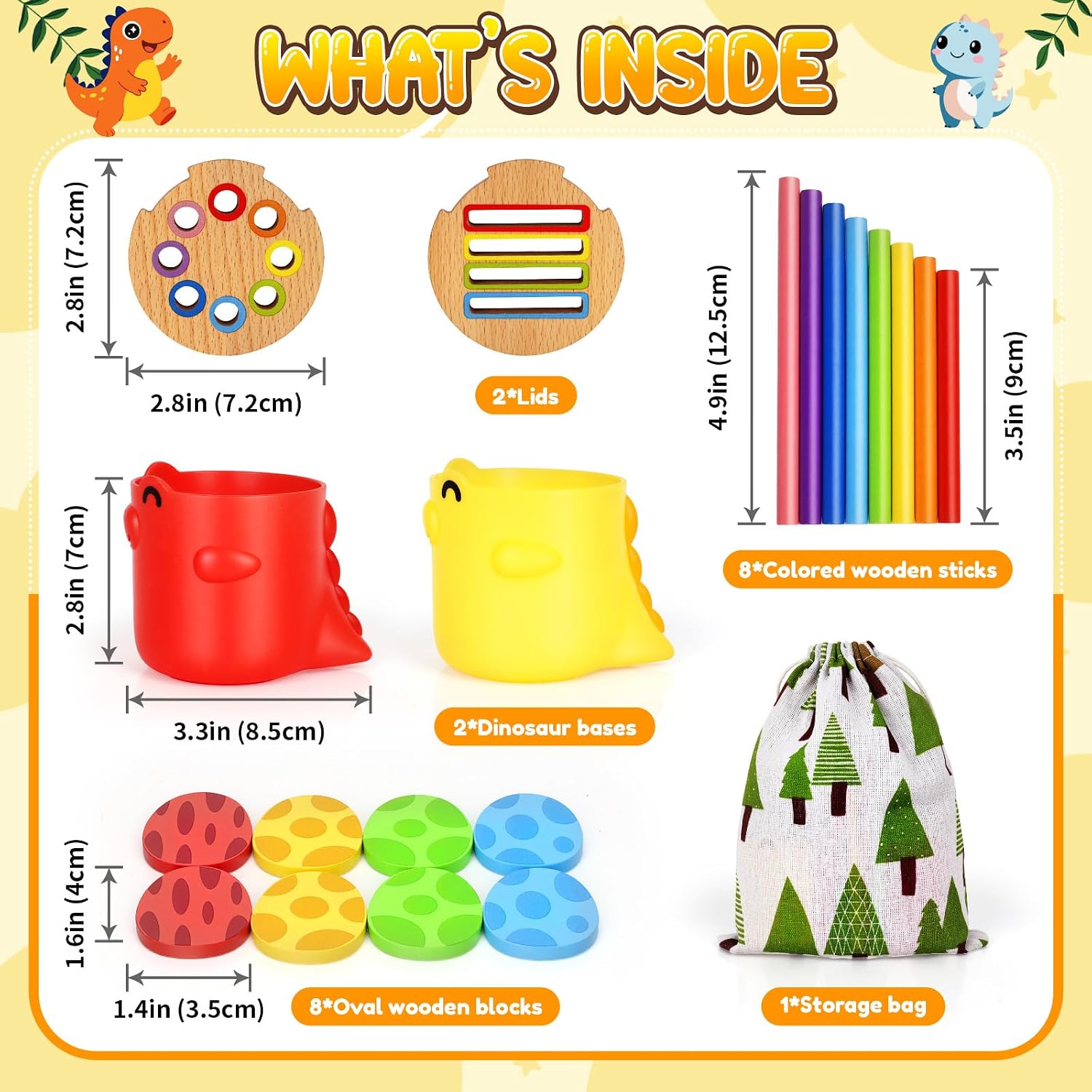 Detalle de Montessori colour sorting cups 8 pieces