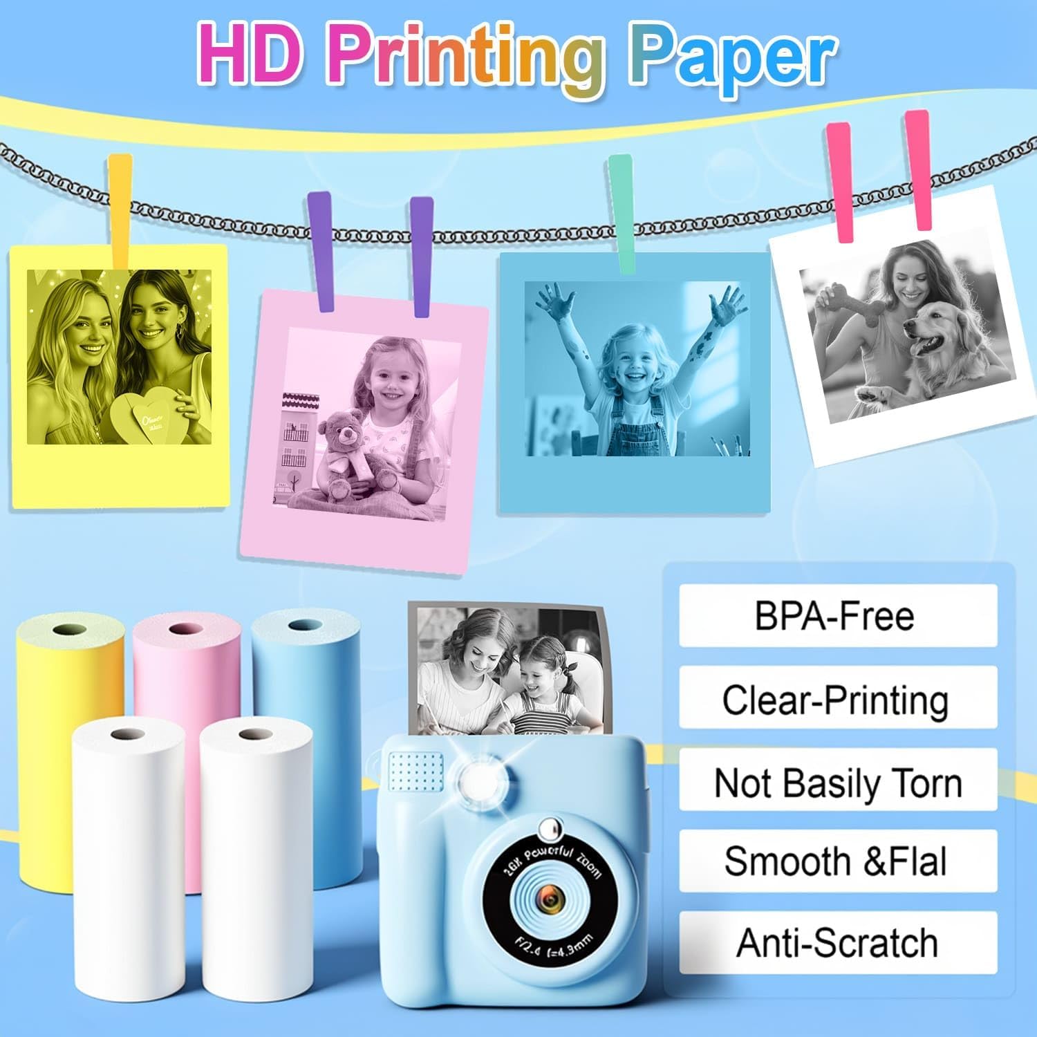 Thumbnail 5 de 18 Rollen Kinderkamera-Papierrolle 5,7x2,5 cm