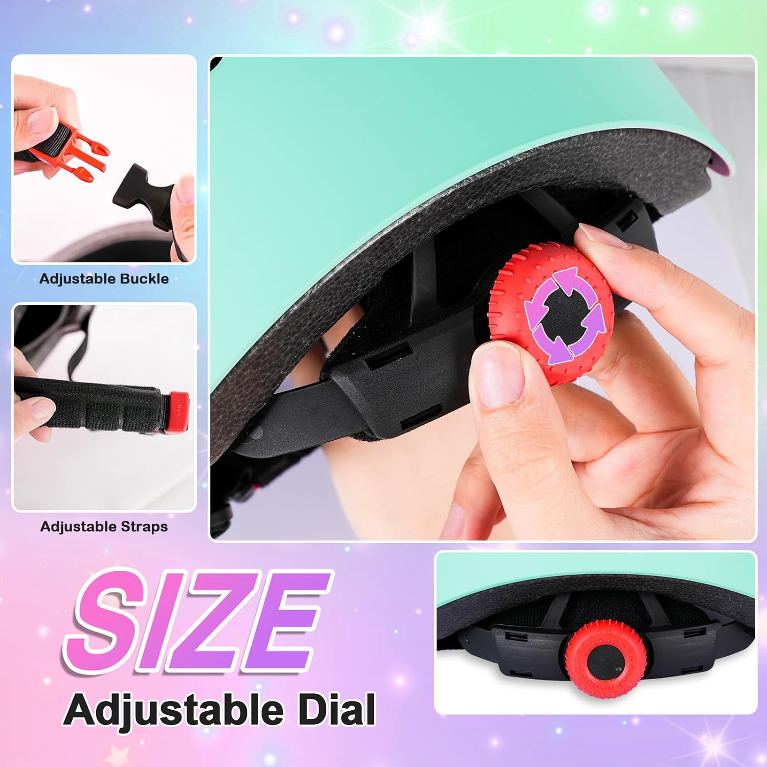 Thumbnail 4 de Kids Bike Helmet with Protective Gear Set for Ages 3-14+ (Girls & Boys) plus Knee, Elbow, and Wrist Guards