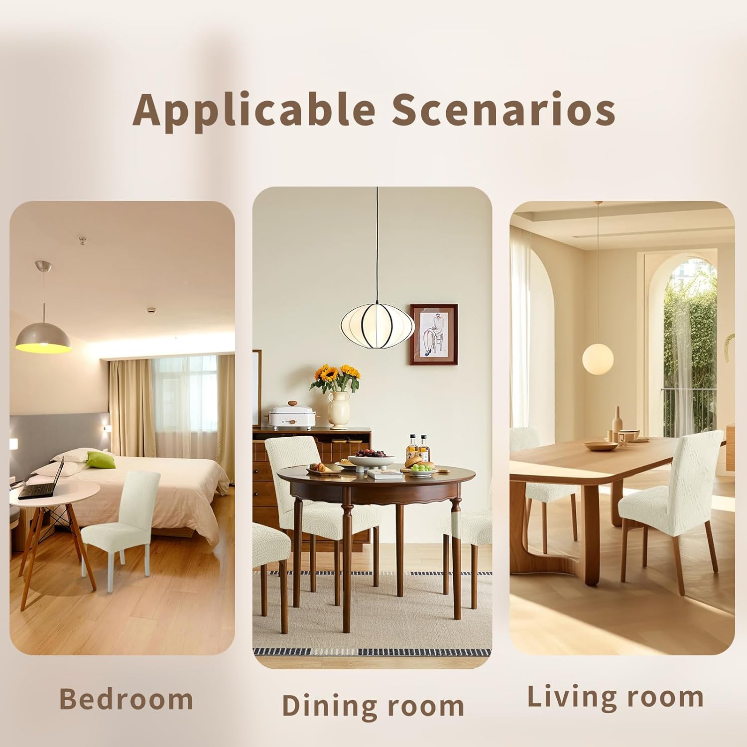 Thumbnail 6 de Housse de chaise Ystyle 6 pièces beige