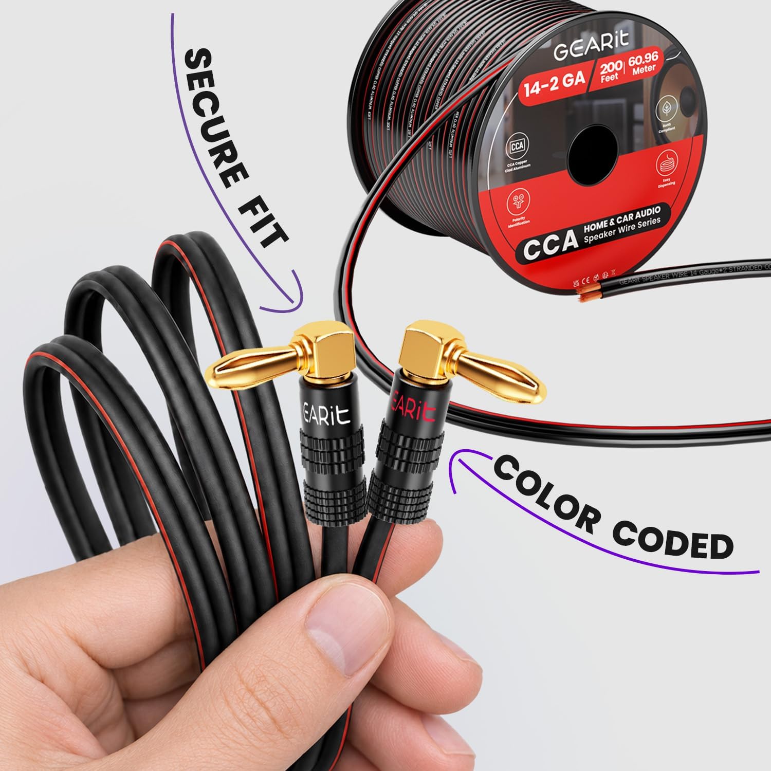 Thumbnail 6 de GEARit Right Angle Banana Plugs for Speaker Wire (90 Degree, 6 Pairs, 12–20 AWG)