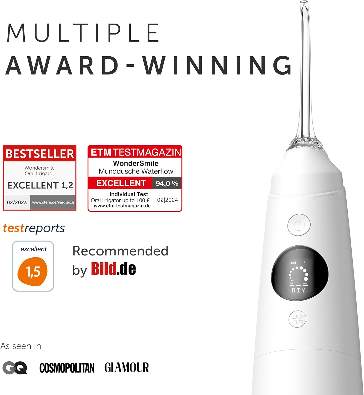 Thumbnail 5 de Wondersmile Water Dental Flosser for Teeth — Cordless Portable IPX7, All White, 5 Modes