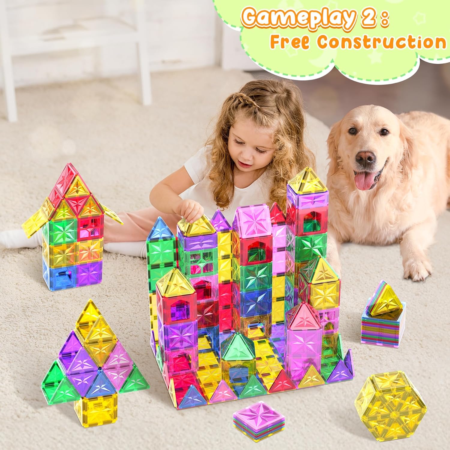 Thumbnail 2 de Perbabe 72 pezzi Costruzioni Magnetiche – Set educativo di strade e auto per bambini 3–8 anni