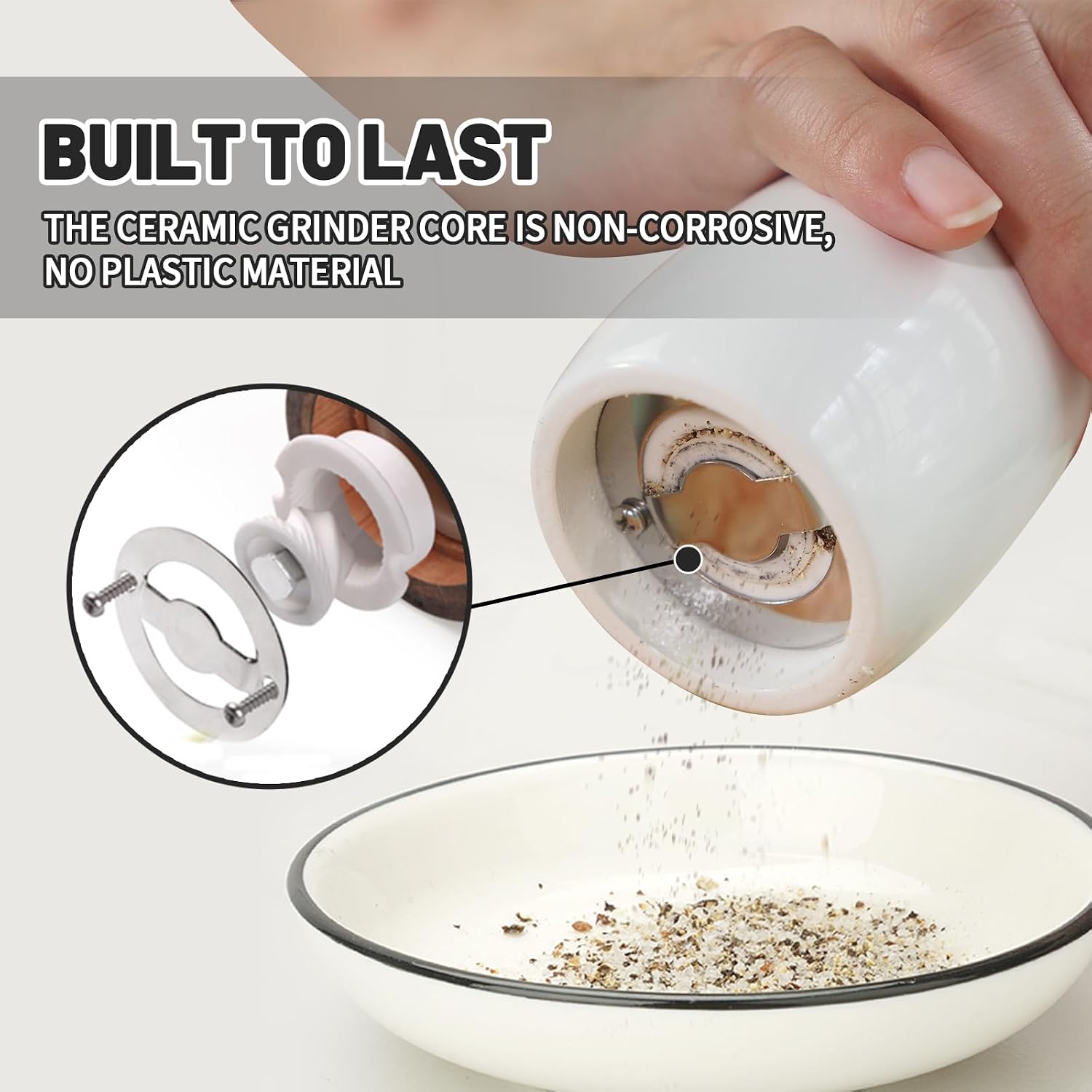 Detalle 2 de Premium Salt and Pepper Grinder Set 6.5" 🧂