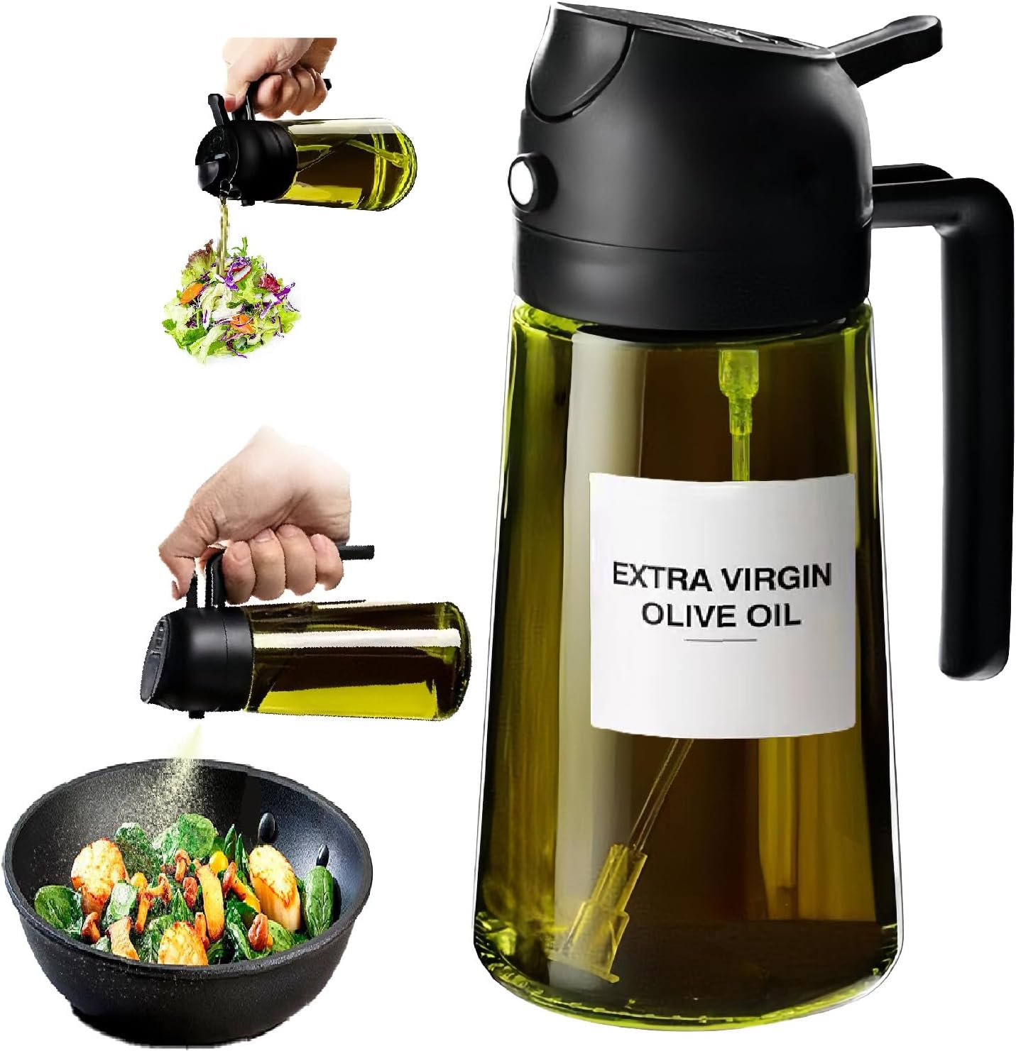 Detalle de Lifhety Oty24-12 – butelka 2 w 1 do oleju, 470 ml, szkło UV