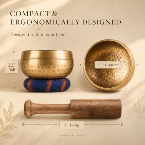 Thumbnail 6 de Ohm Store Handcrafted Tibetan Singing Bowl Set (3.5”) for Meditation, Sound Healing & Yoga
