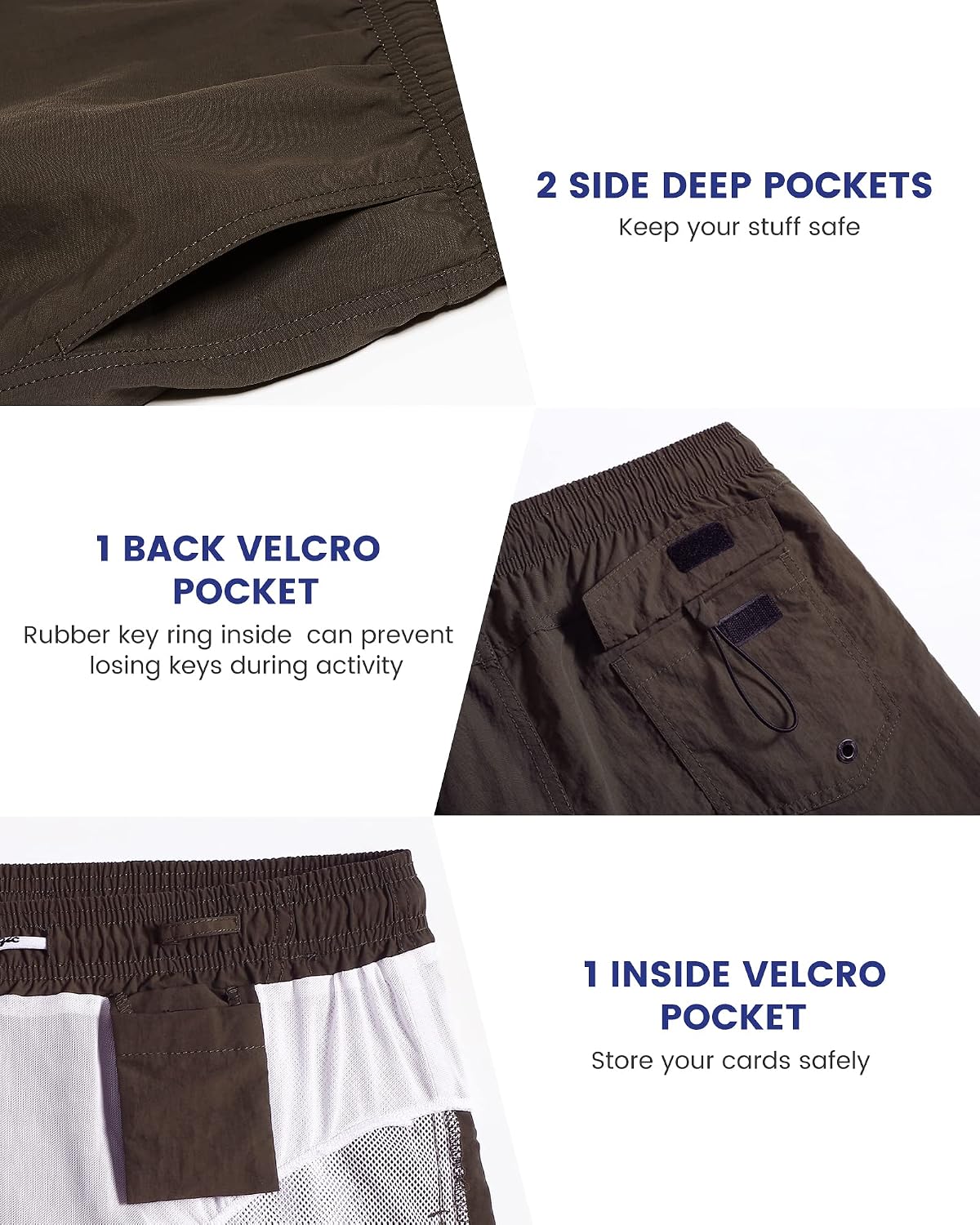Detalle de maamgic Men's Swim Trunks 5" Quick Dry with Mesh Lining