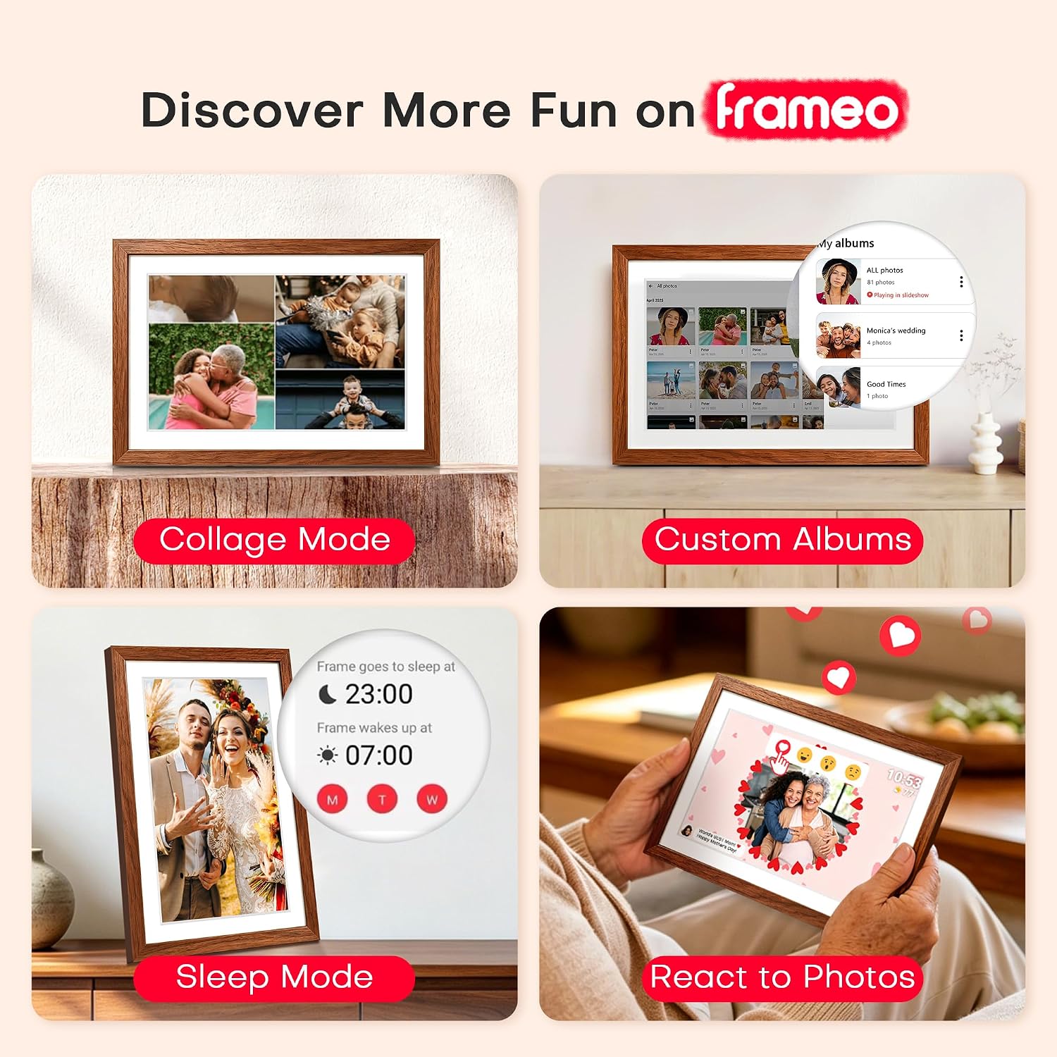 Detalle 2 de Pastigio WiFi Digital Picture Frame, 32GB
