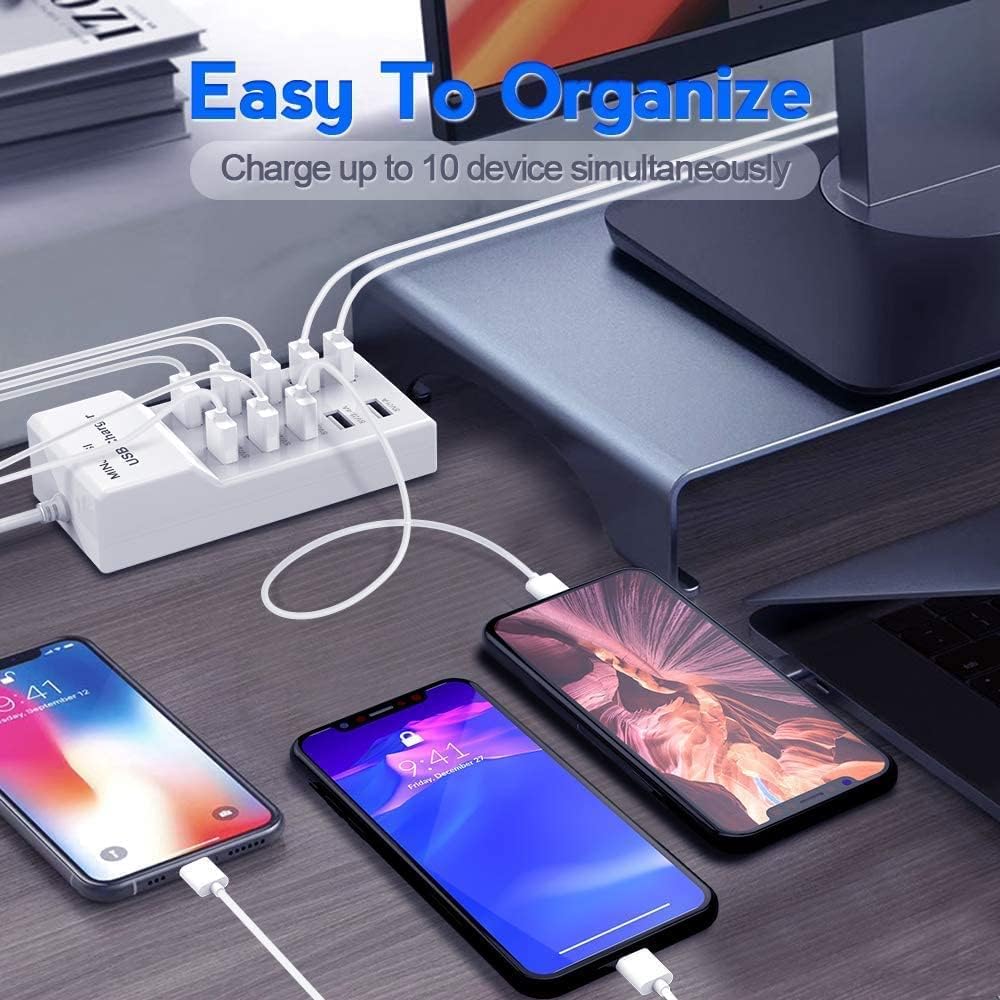 Detalle 2 de MINJIESI 10-Port USB Charger Hub 50W