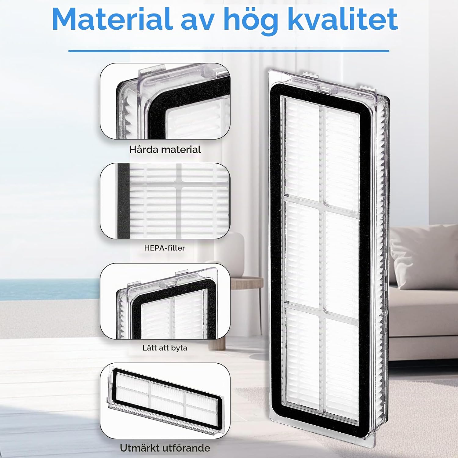 Thumbnail 3 de COWINORY HEPA-filter för Dreame L10s Ultra och Xiaomi X20+ – 5-pack