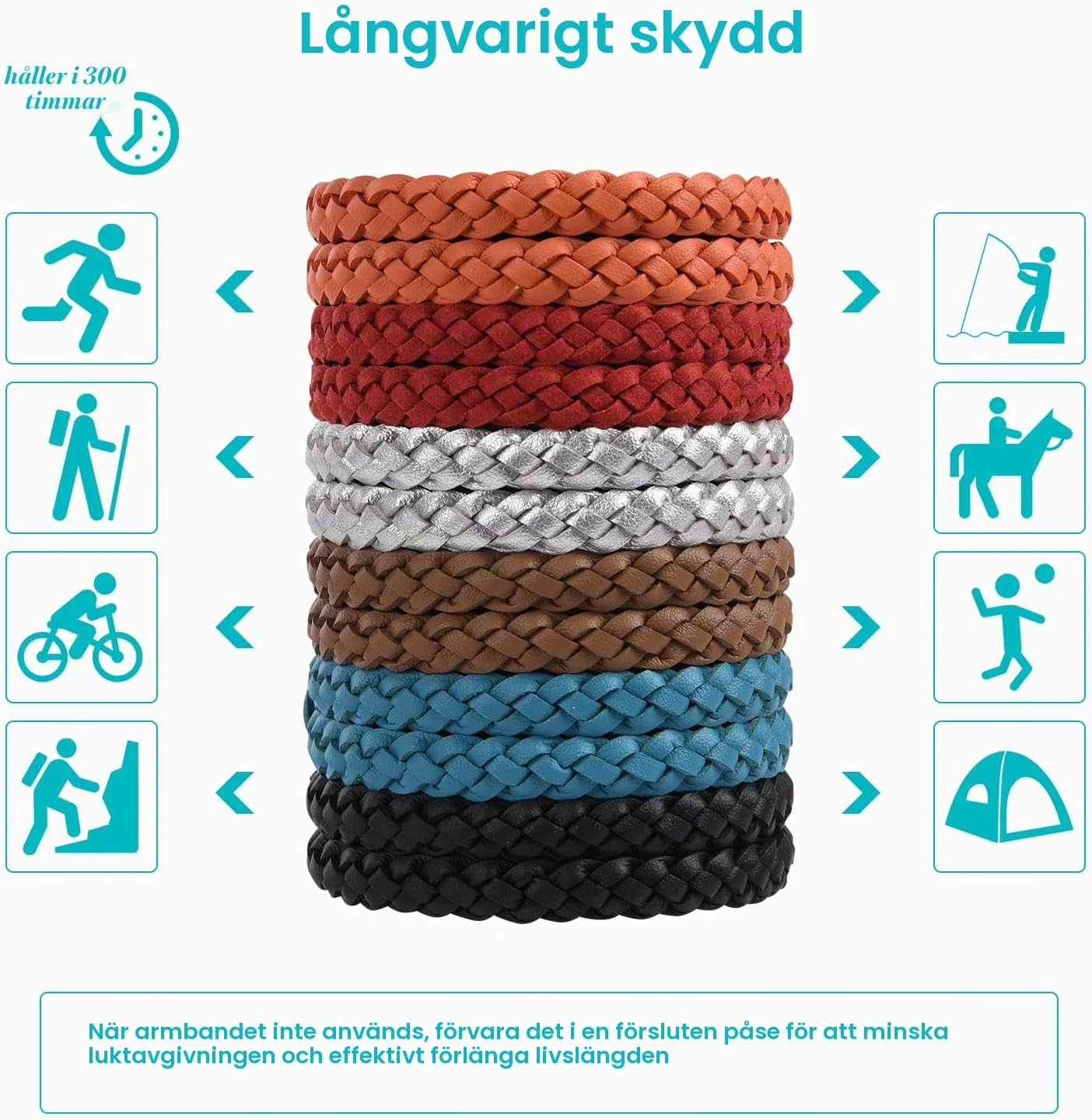 Thumbnail 2 de OSDUE myggarmband, 12-pack med justerbar och vattentät EVA-design