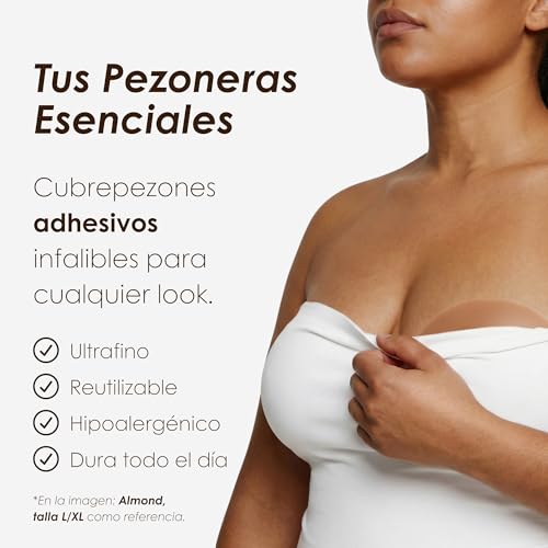 Detalle de NEATS Pezoneras de Silicona Hipoalergénica Almond 10 cm | Sujetador Adhesivo Reutilizable