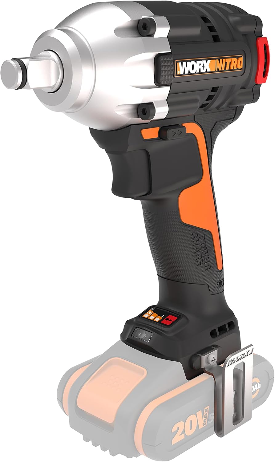 Detalle de WORX WX272.9 Nitro Brushless Akku-Schlagschrauber 20V (bis 300 Nm) mit 3-Gang-Getriebe & LED – ohne Akku & Ladegerät