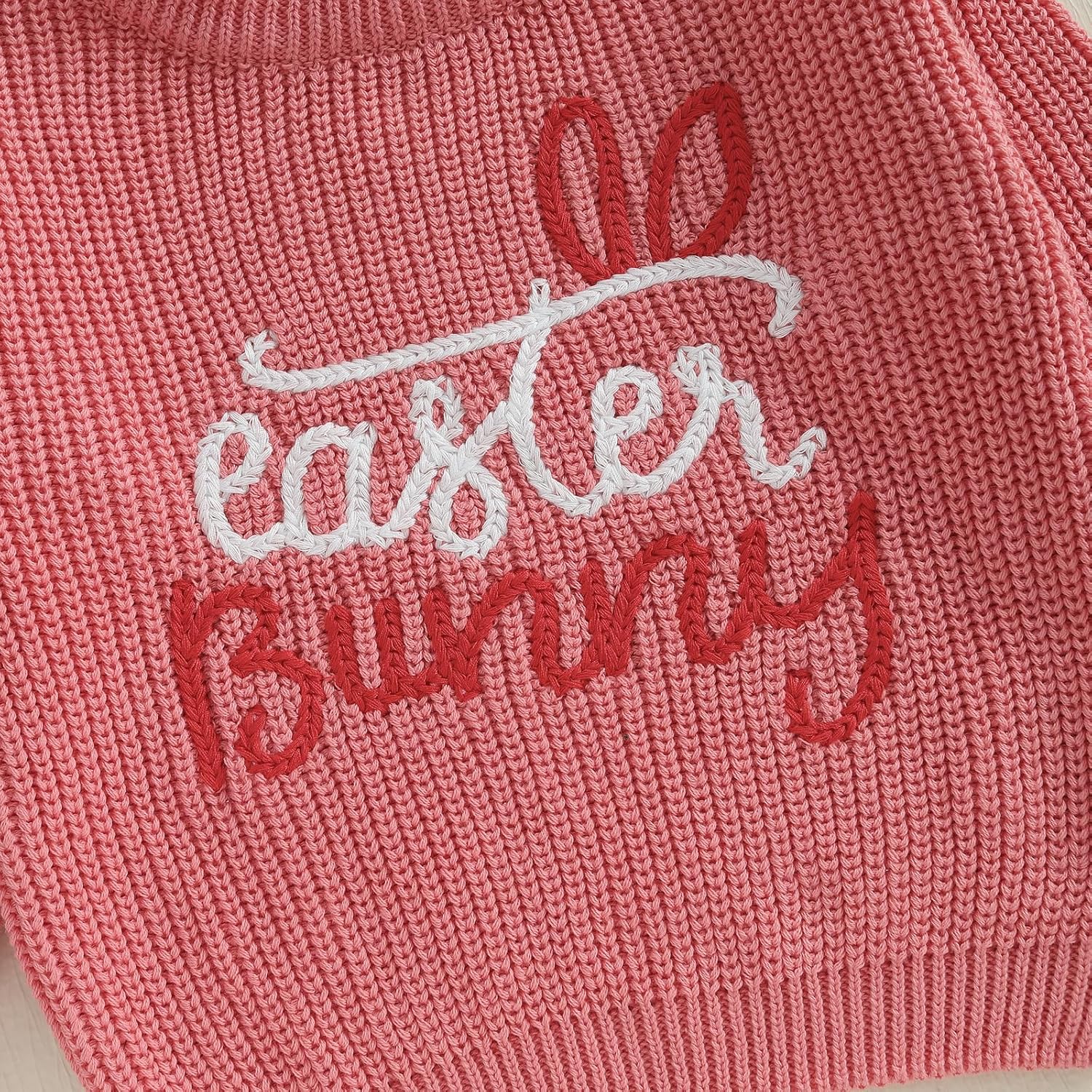 Detalle de Geagodelia Toddler Easter Knit Jumper with Bunny Embroidery