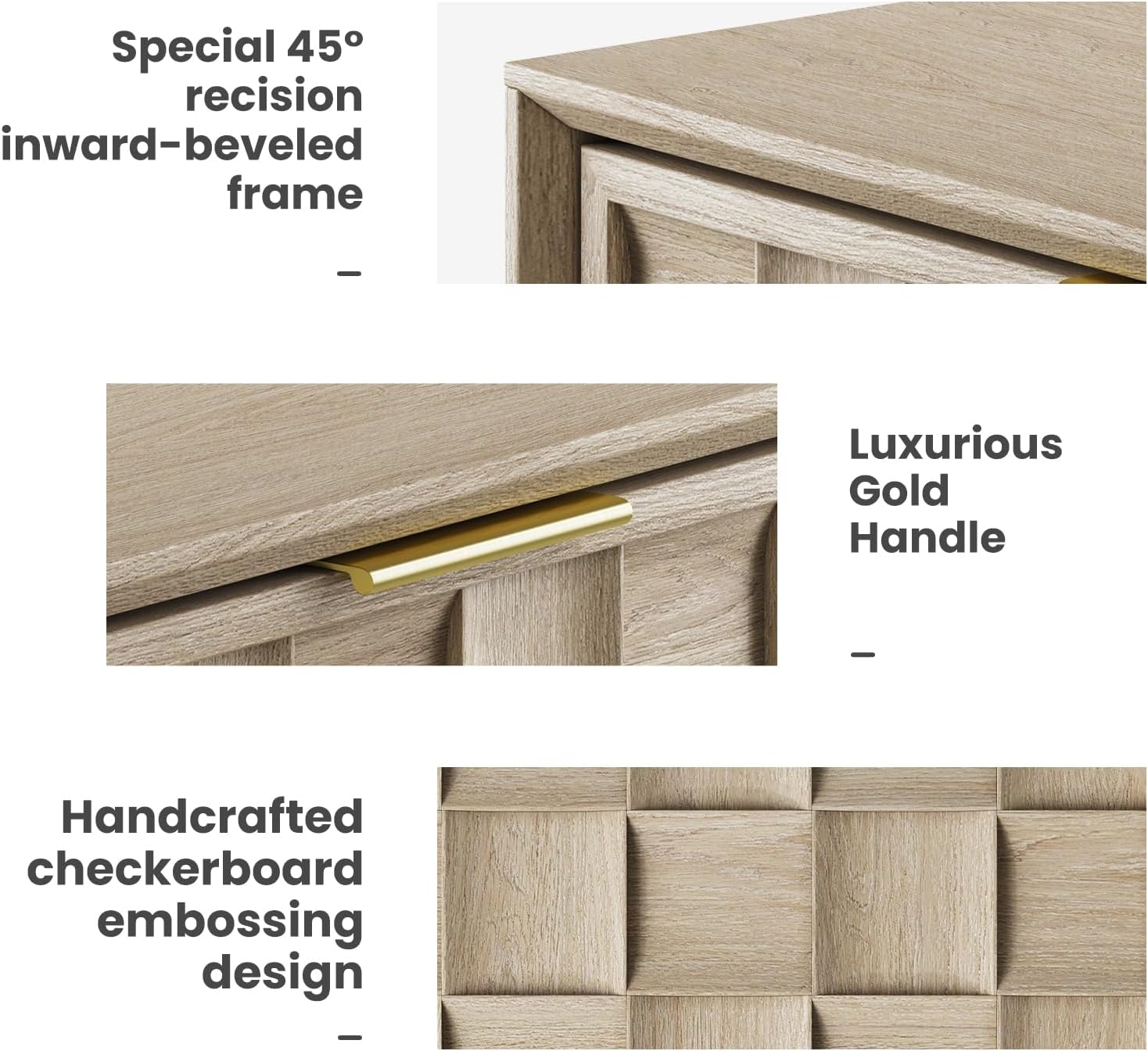 Detalle 1 de COLAMY Nightstand with Charging Station