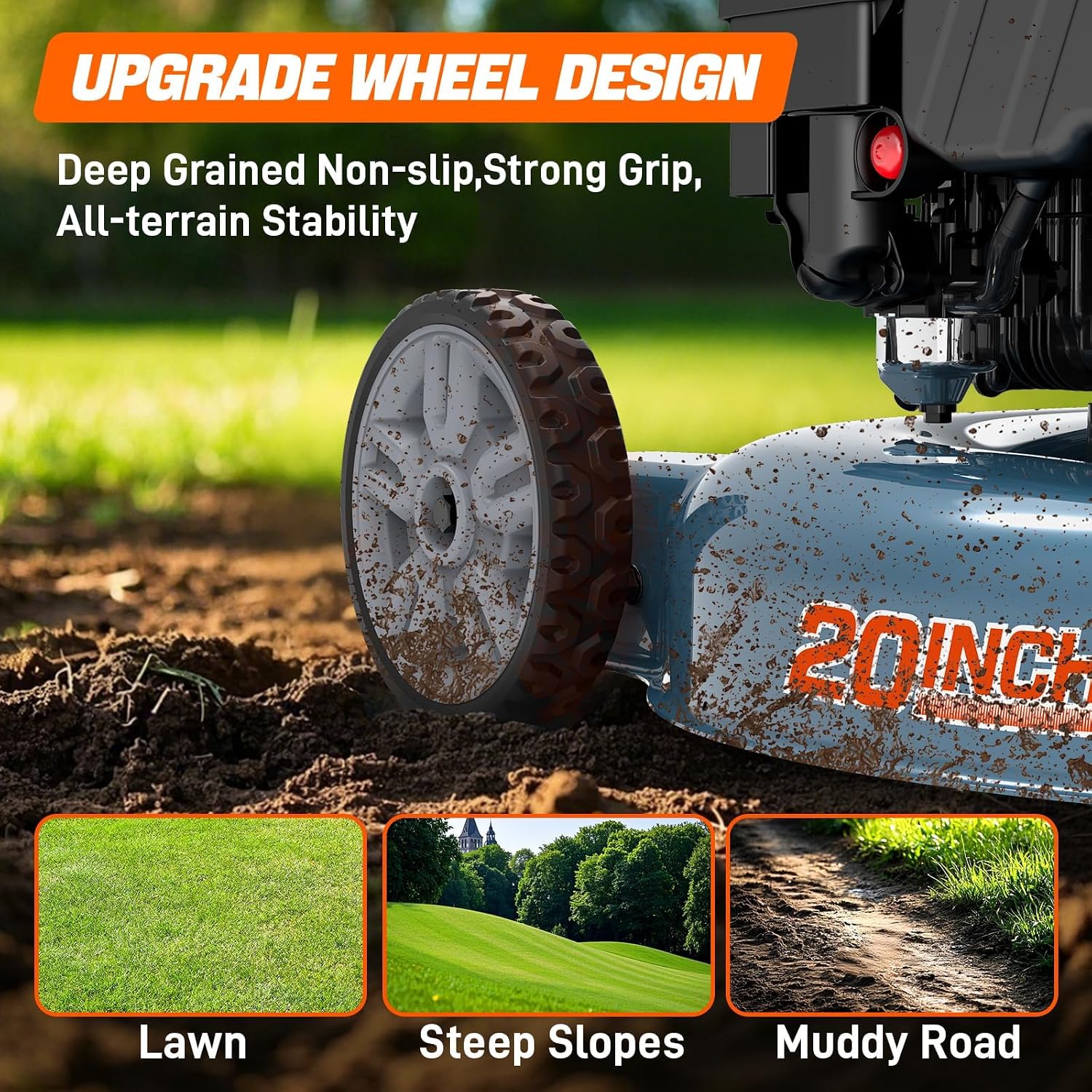 Detalle de SENIX Push Lawn Mower, 20-Inch