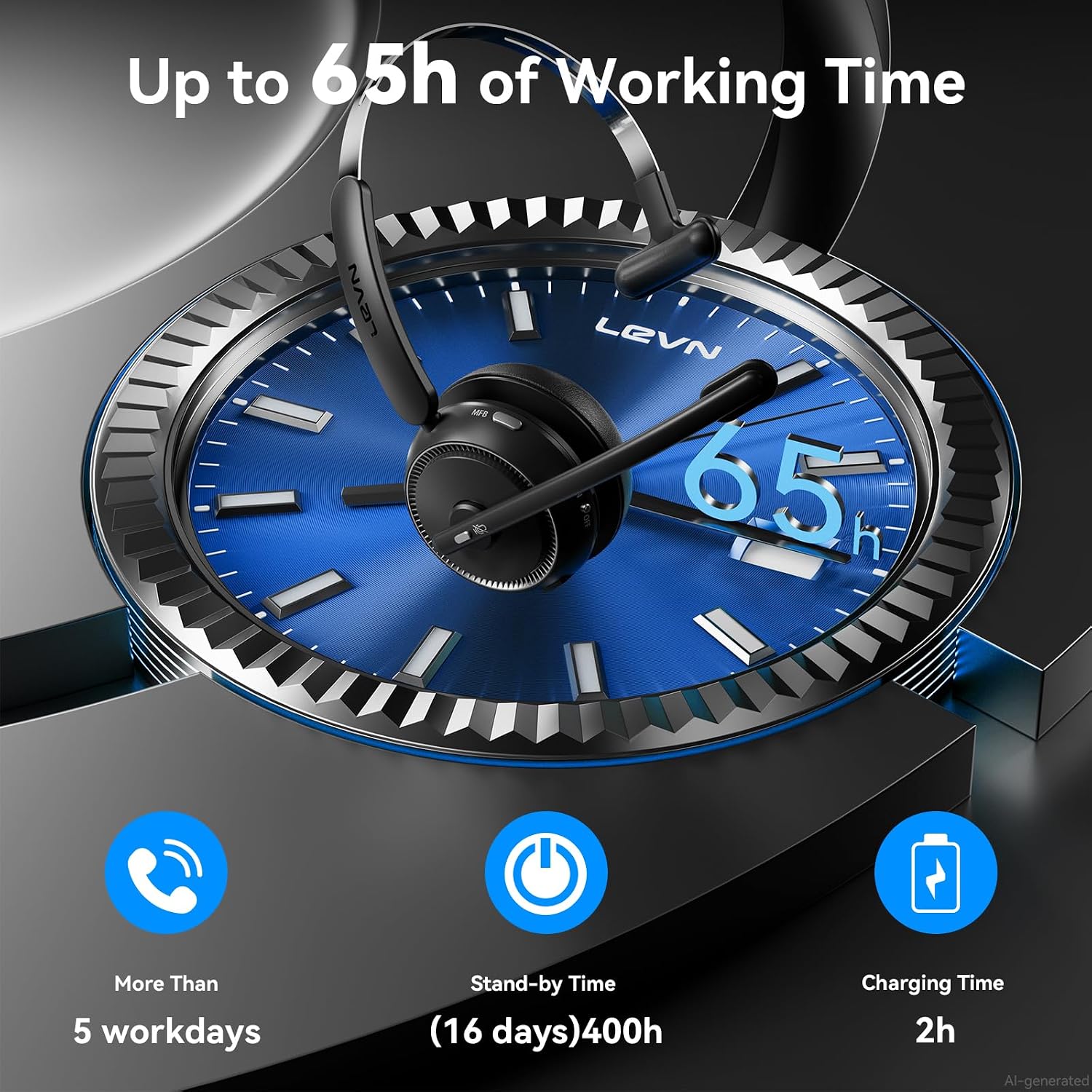 Thumbnail 4 de Wireless Headset with Mic, 65-Hour Battery