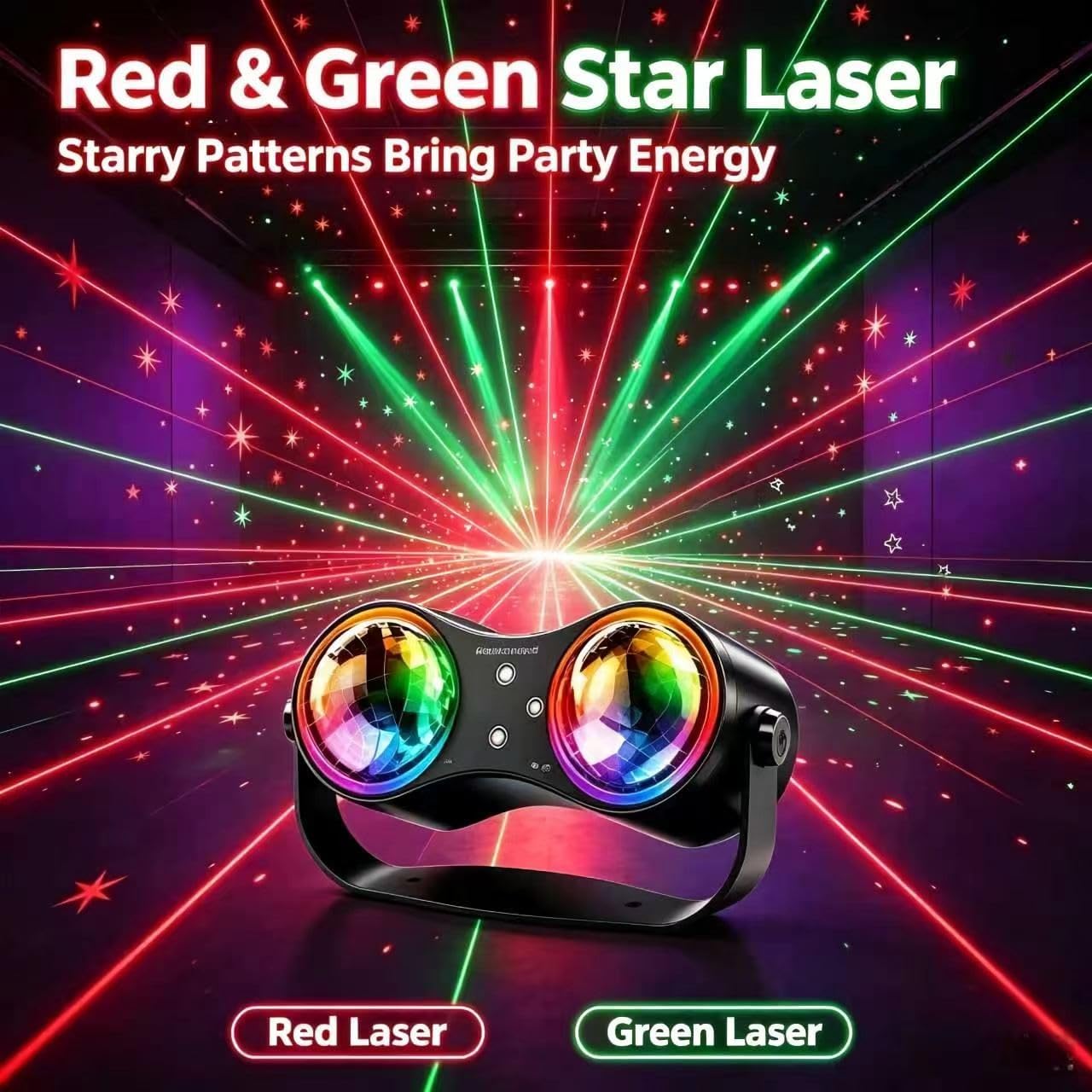 Detalle de Mslitely EMS-77 Party Light with 24 LED Modes, Strobe and Ocean Star Projection