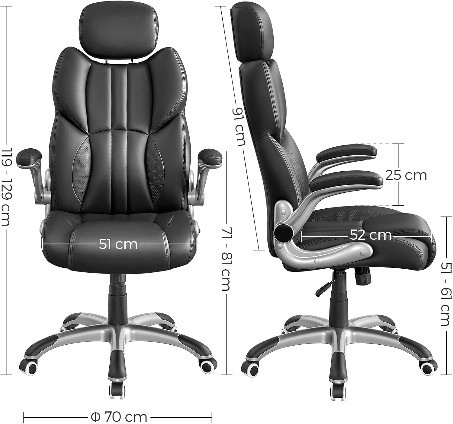 Detalle de SONGMICS OBG65BK Silla gaming ergonómica 150 kg