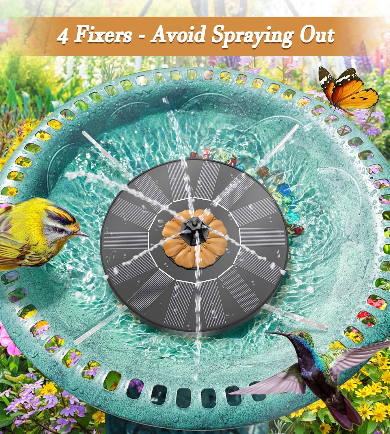 Thumbnail 2 de SZMP Solar Fountain 2026 Upgrade: Eco-Friendly Bird Bath Fountain with 4 Fixed Rods and 7 Nozzles