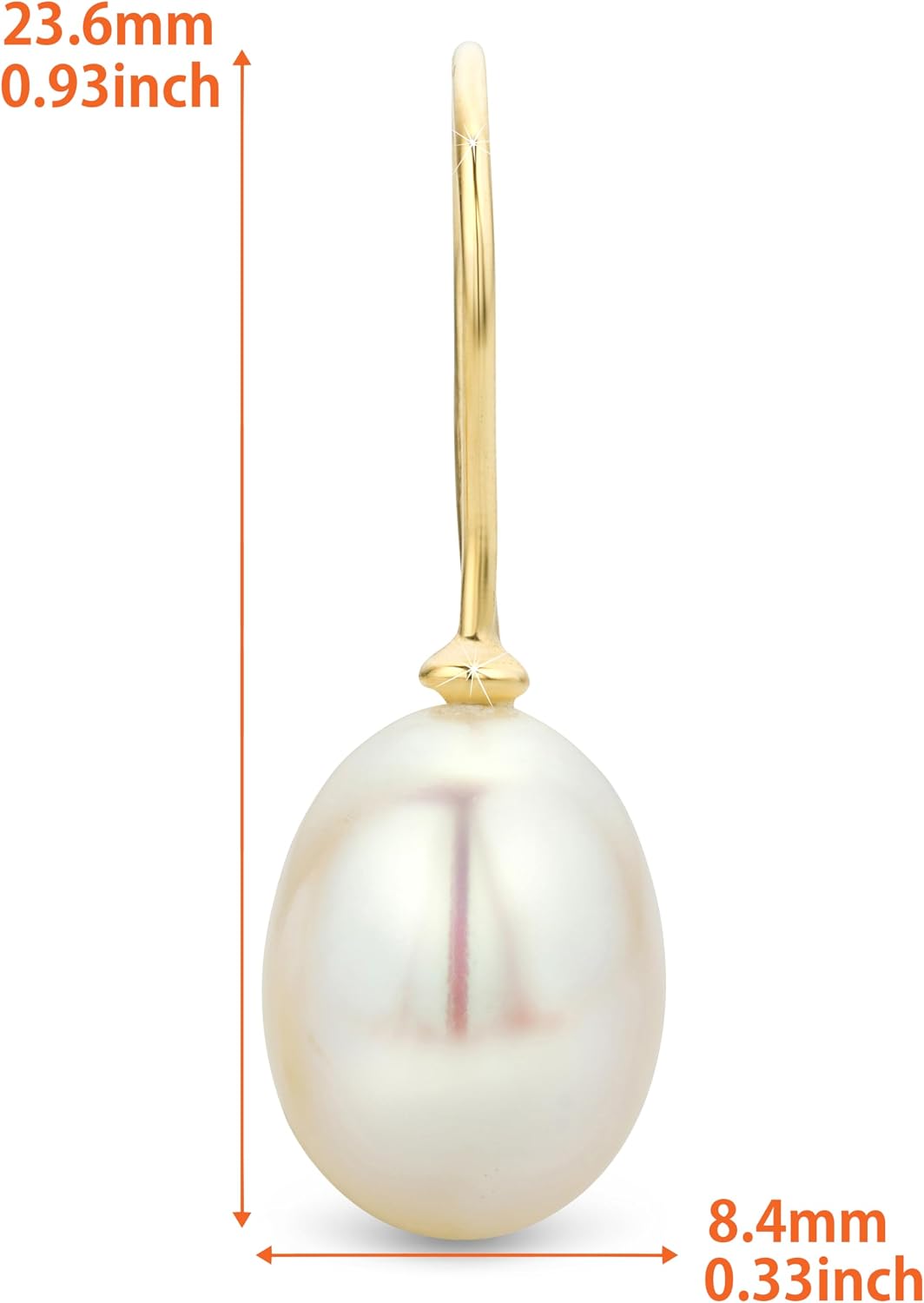 Detalle de Orovi orecchini con perle in oro giallo 14 carati (585) – eleganza duratura