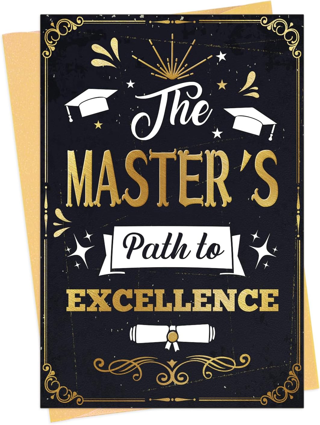 Detalle de FLYAB Master’s Degree Graduation Card, 5.5" x 8" with Gold Foil and Envelope