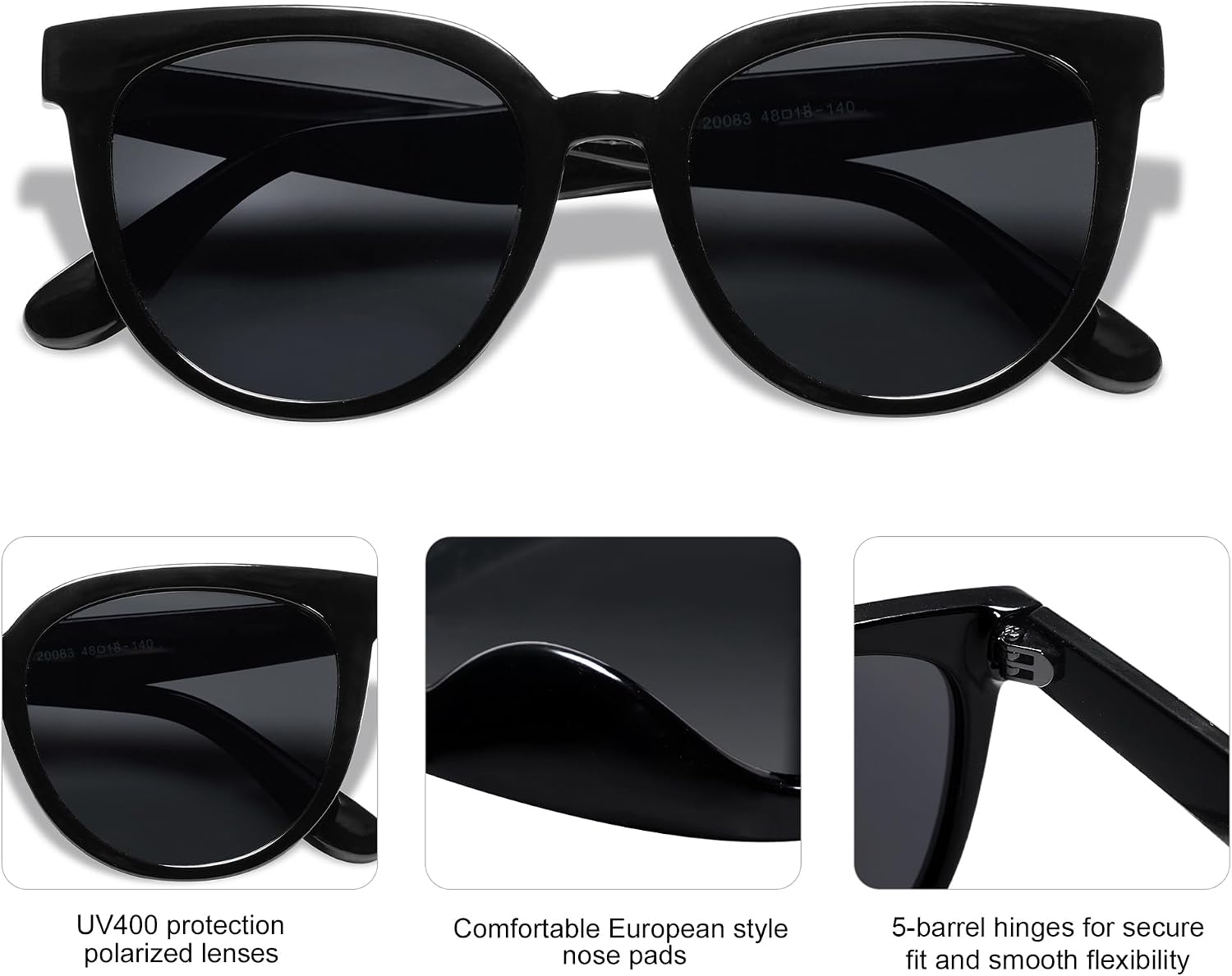 Detalle 2 de SOJOS Cat-Eye Polarized Sunglasses 53 mm