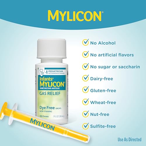 Detalle de Mylicon Gas Relief Drops for Infants and Babies (Dye-Free, 1 Fl Oz) — Practical Guide