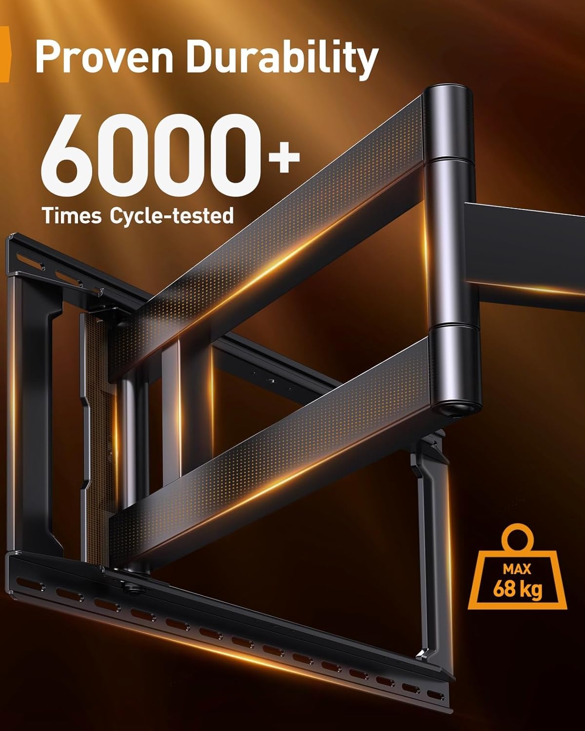 Thumbnail 6 de Supporto TV a parete Perlegear Full Motion 42-97 pollici fino a 68 kg, braccio lungo 1018 mm, VESA max 800x400