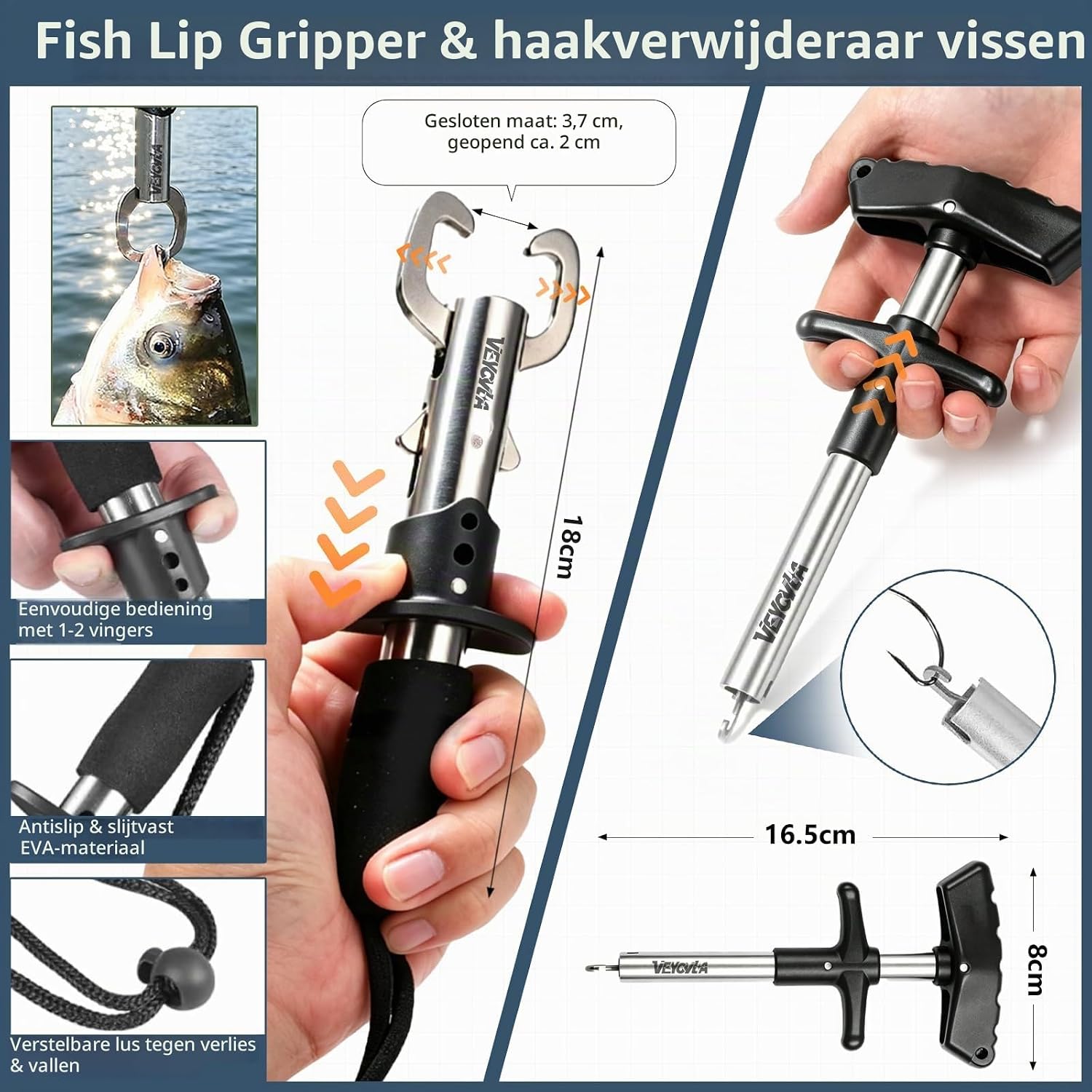 Detalle de VEYCVLA GY-YX-1 hengelaccessoireset met 376 onderdelen en viskoffer