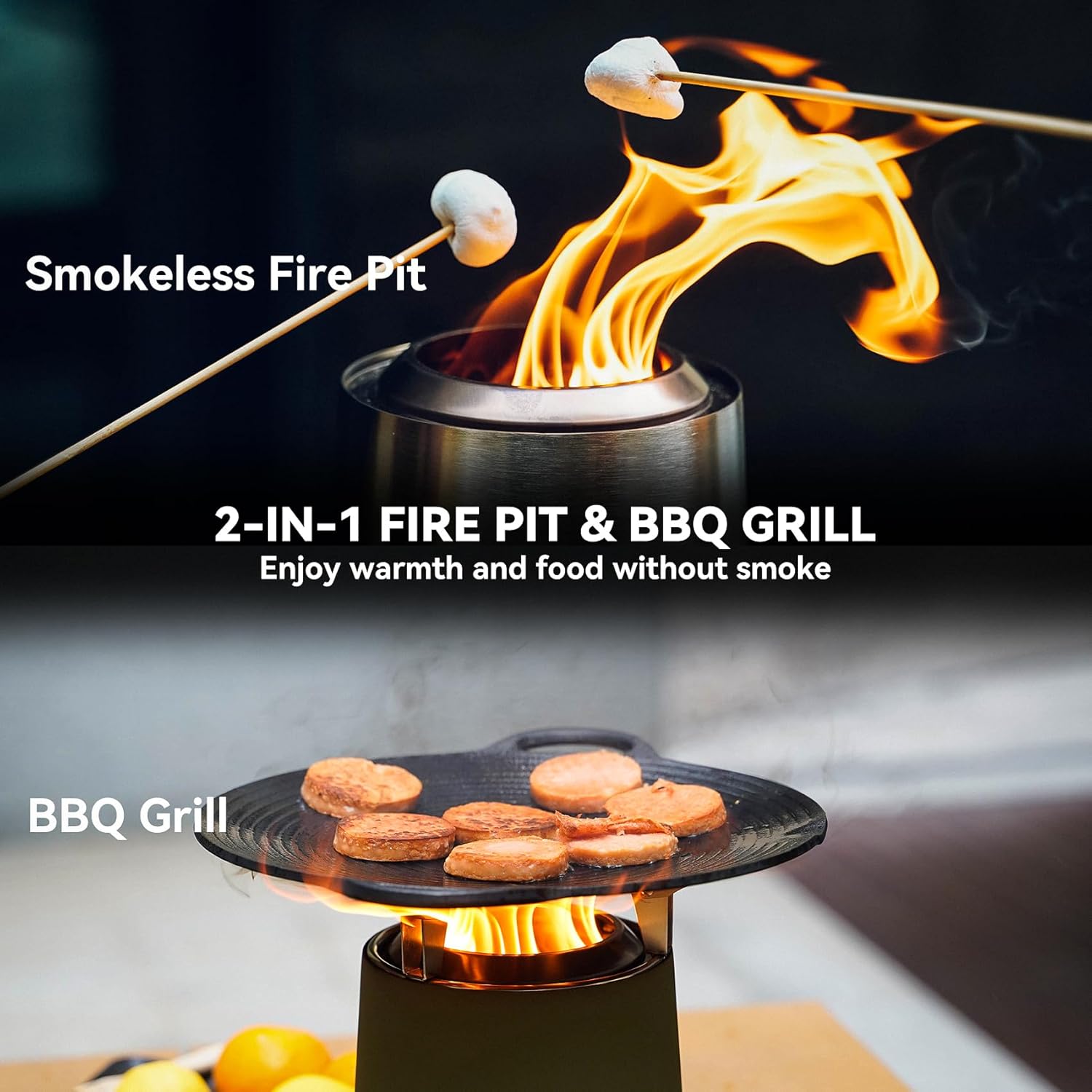 Thumbnail 4 de Onlyfire Tabletop Fire Pit – smokeless mini portable firepit with pot bracket, carry bag (stainless steel)