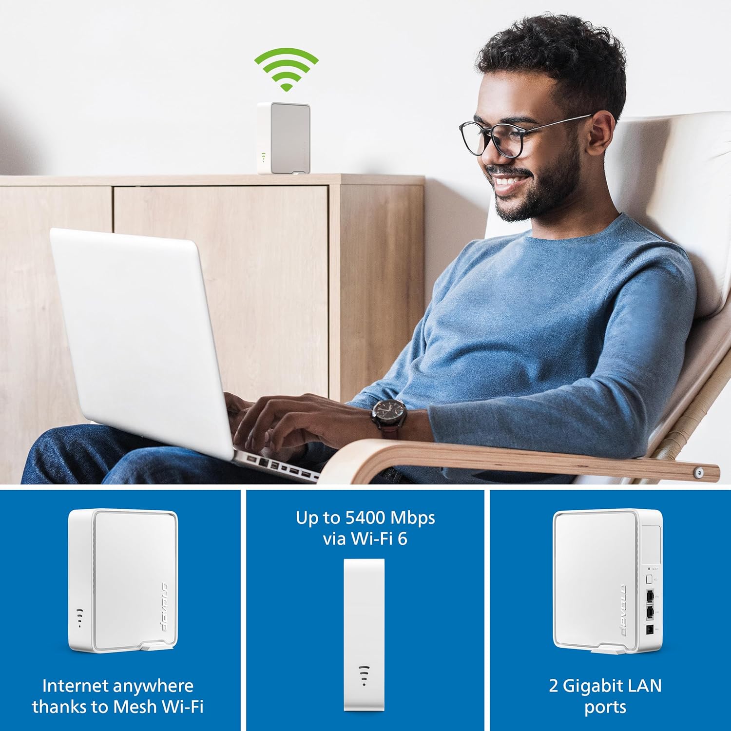Thumbnail 2 de Devolo Wifi 6 Repeater 5400 - High-speed Mesh Extender for UK Homes