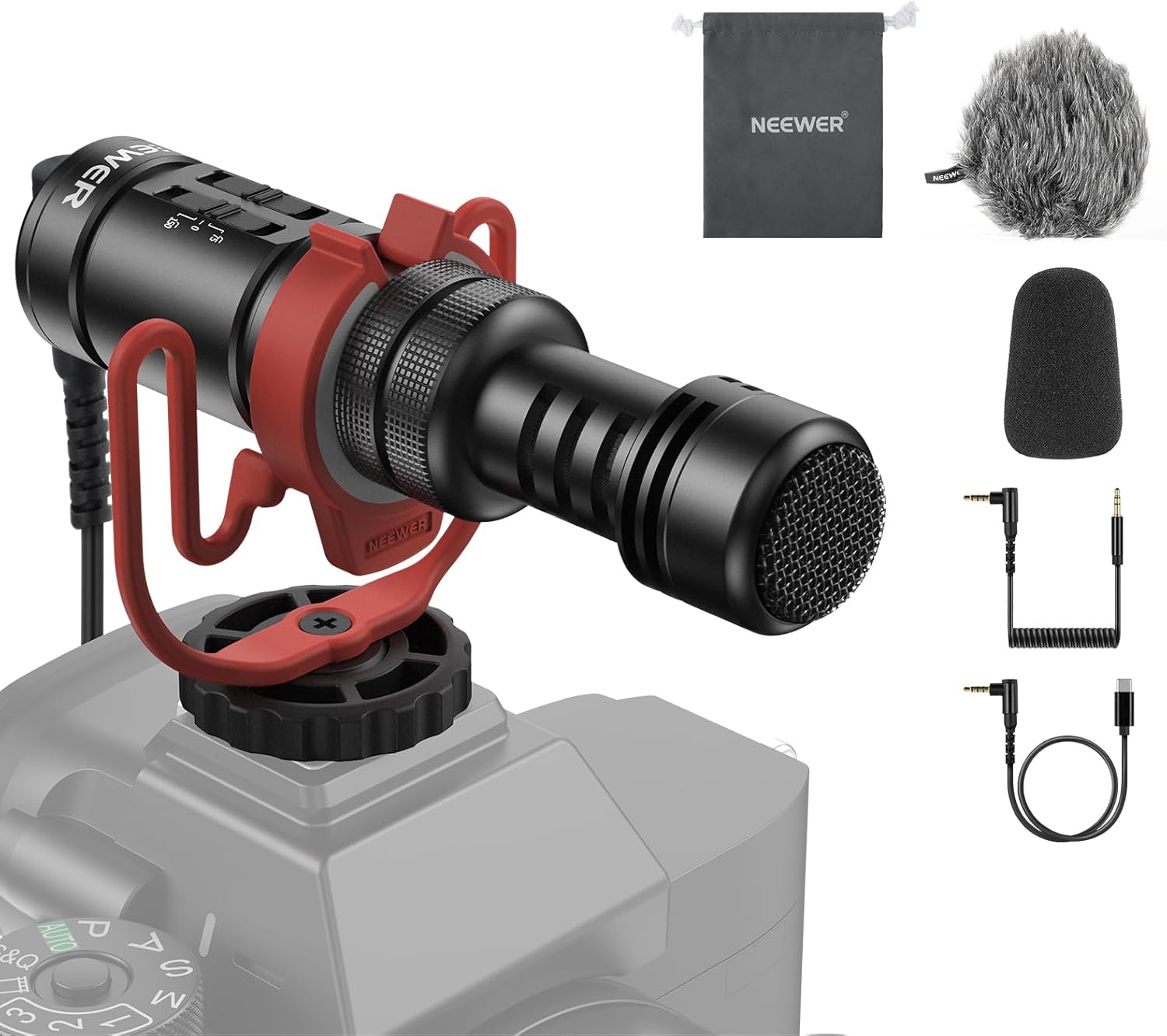 NEEWER VM11 microfono vlog plug e play supercardioide per fotocamere, iPhone, Android e PC