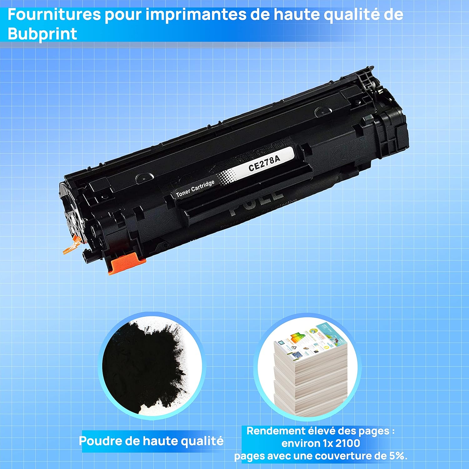 Thumbnail 2 de Bubprint Toner CE278A 78A compatible LaserJet Pro M1536DNF/M1539DNF – option économique et fiable