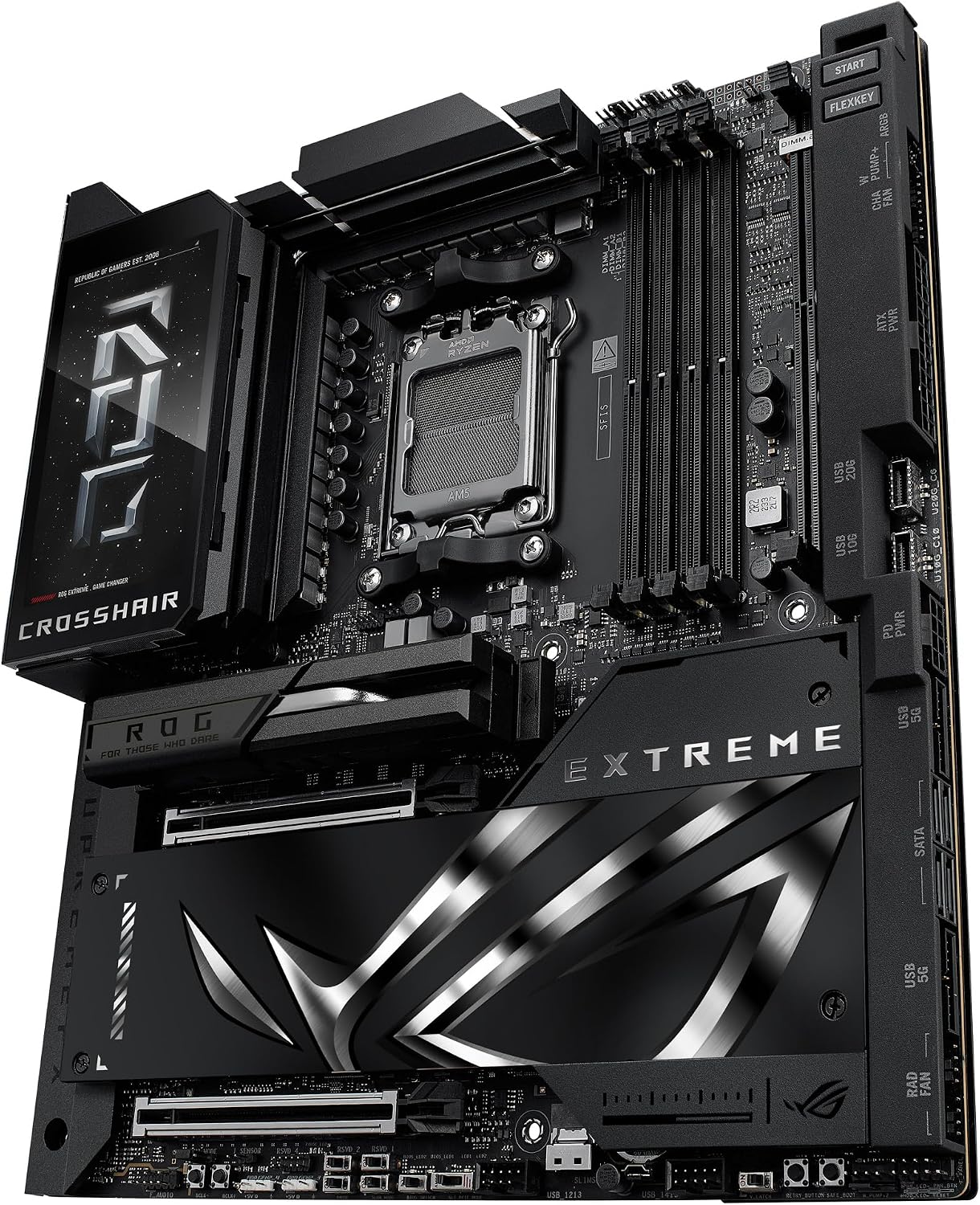 Detalle 2 de ASUS ROG Crosshair X870E Extreme Gaming Motherboard (AM5, E-ATX, 3x PCIe 5.0, 2x PCIe 4.0, DDR5, WiFi 7)