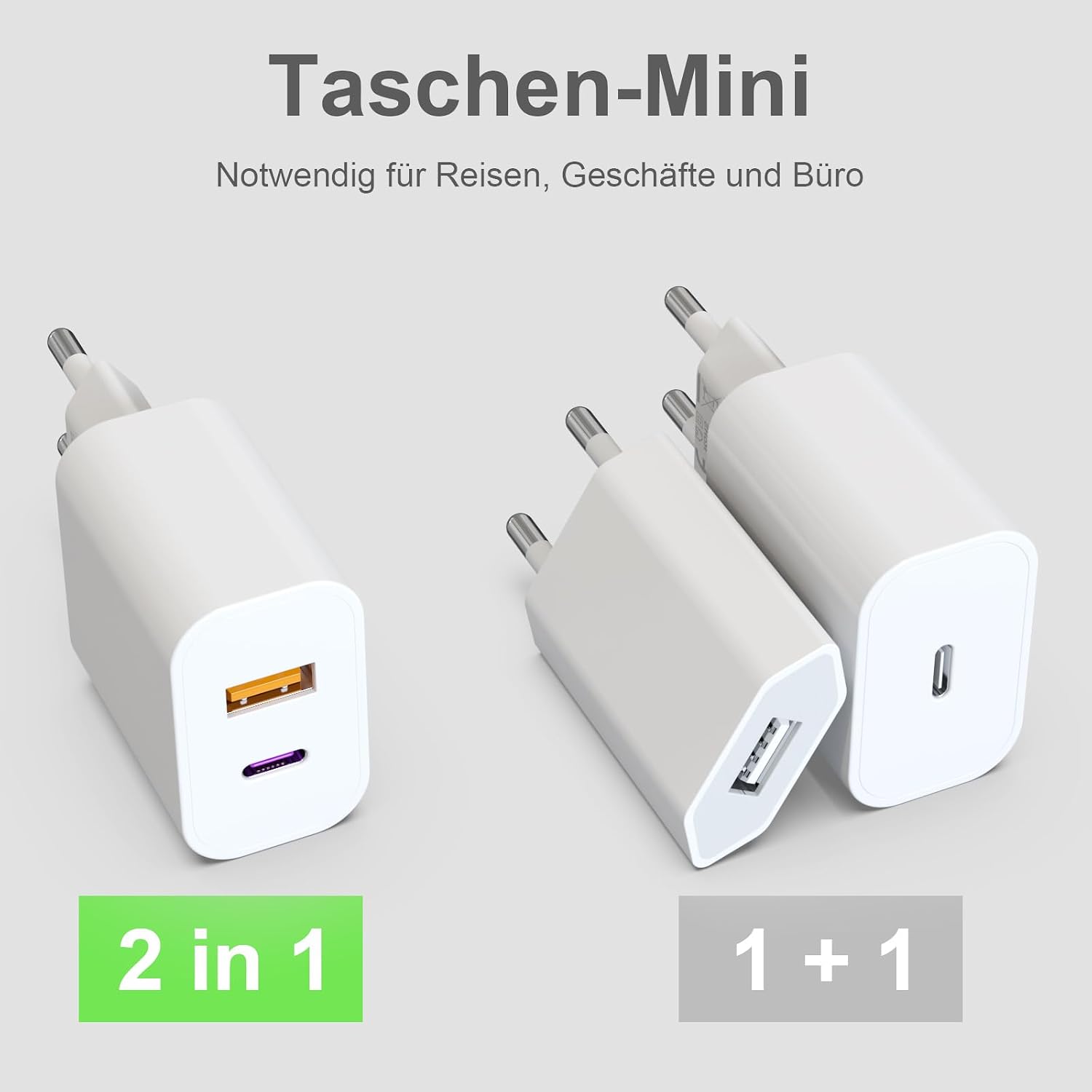 Thumbnail 4 de USB C Ladegerät 25W 2er Pack – 2 in 1 USB Adapter