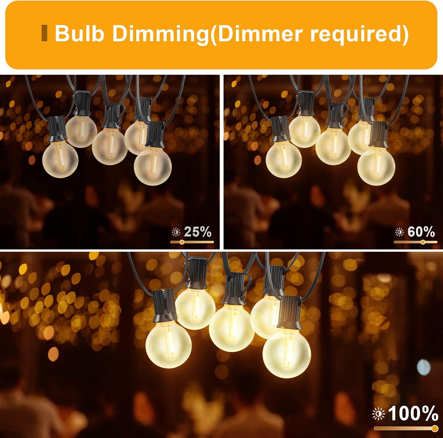 Detalle 2 de OHLUX GLS-20J2P-E17-G40- 55 ft G40 LED Outdoor String Lights
