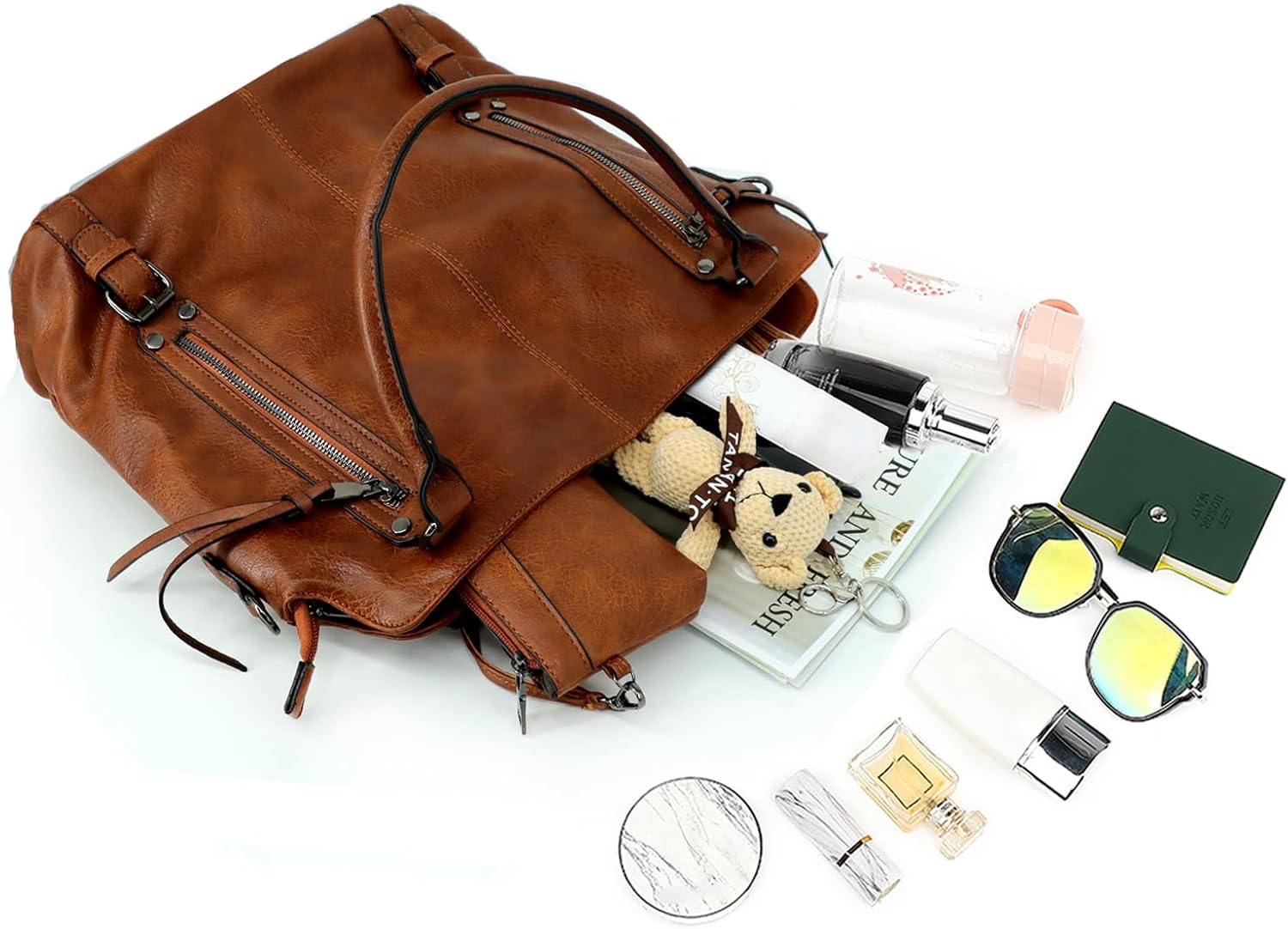 Thumbnail 4 de TANTOMI Handtasche Damen Elegant Vintage – Große Umhängetasche mit Crossbody-Band und abnehmbarem Schulterriemen