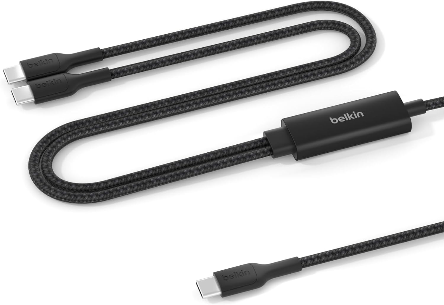 Detalle de Belkin BoostCharge Pro 2-in-1 USB-C to USB-C Charger Cable 140W: Dual charging with smart power sharing