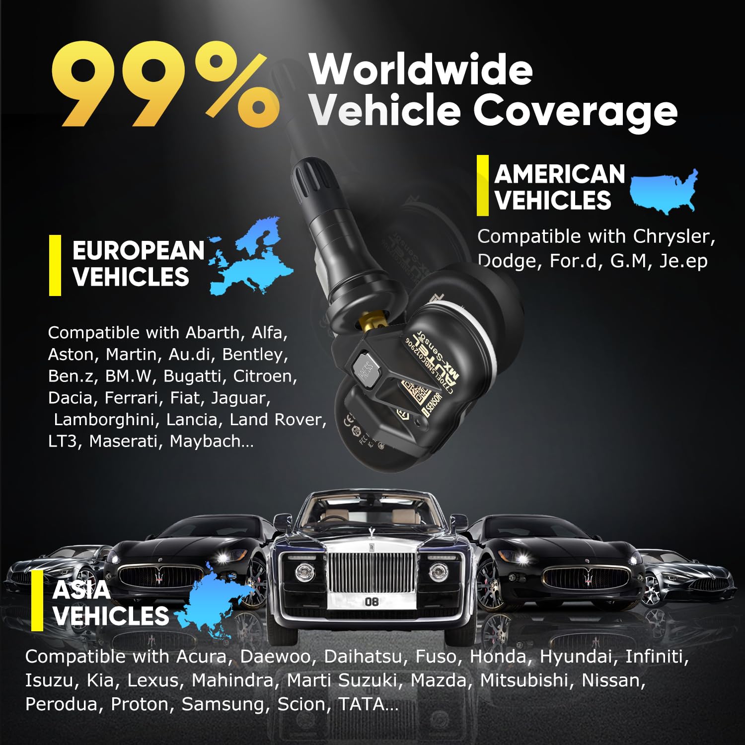 Thumbnail 5 de Autel MX Sensor 4-in-1 Dual Frequency 315/433MHz with Press-In Valve