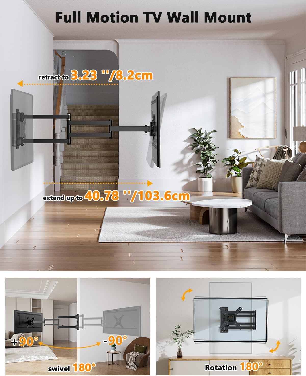 Thumbnail 3 de WHYFONE Long Reach 1036mm TV Wall Bracket