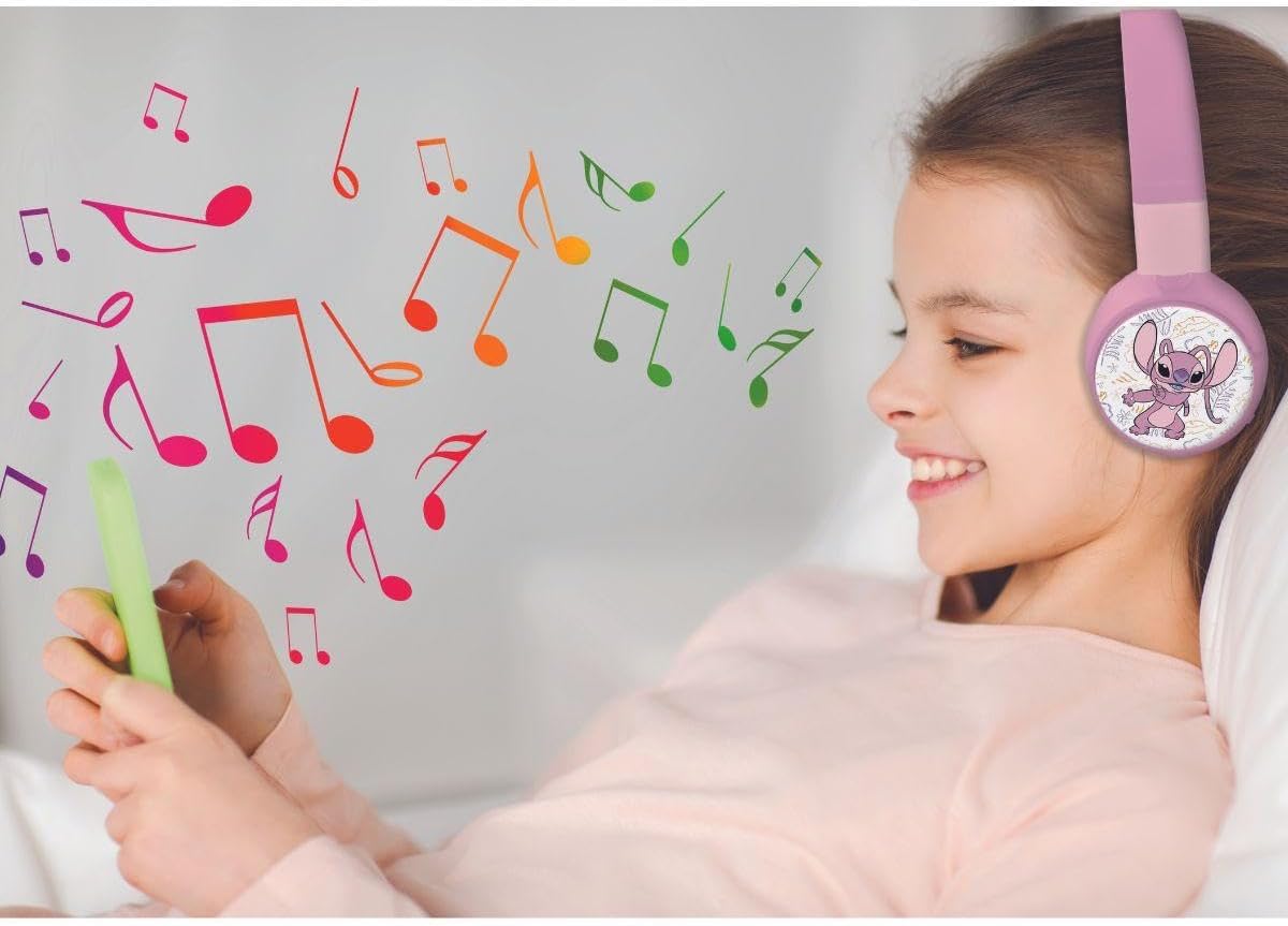 Detalle de LEXIBOOK HPBT010D1LXB Disney Stitch Angel headphones, Bluetooth and wired