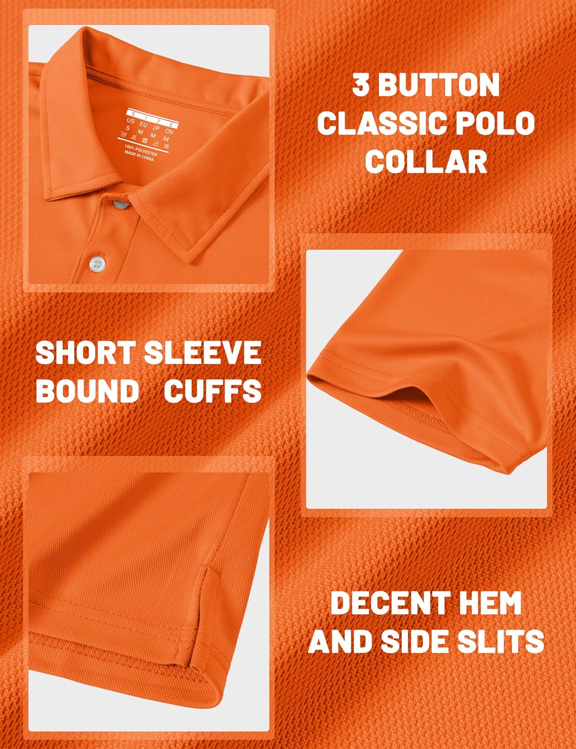 Detalle 2 de MAGCOMSEN Men’s Quick-Dry 3-Button Polo Shirt (Short Sleeve) — Pique Jersey Performance Golf & Outdoor Wear